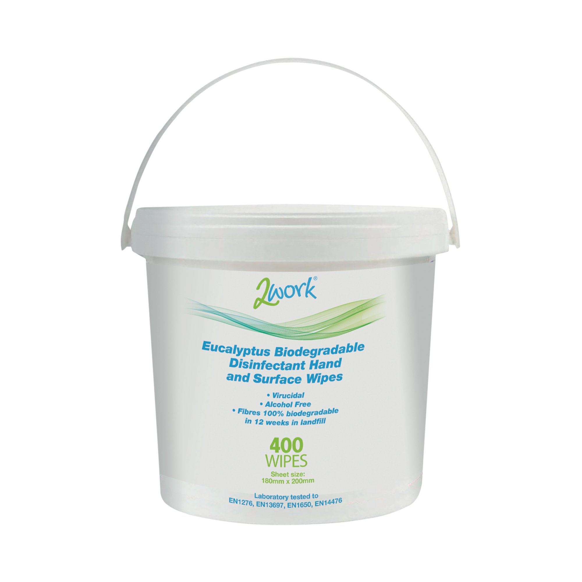 2WORK BIODEGRAD EUCALYPT WIPES PK400