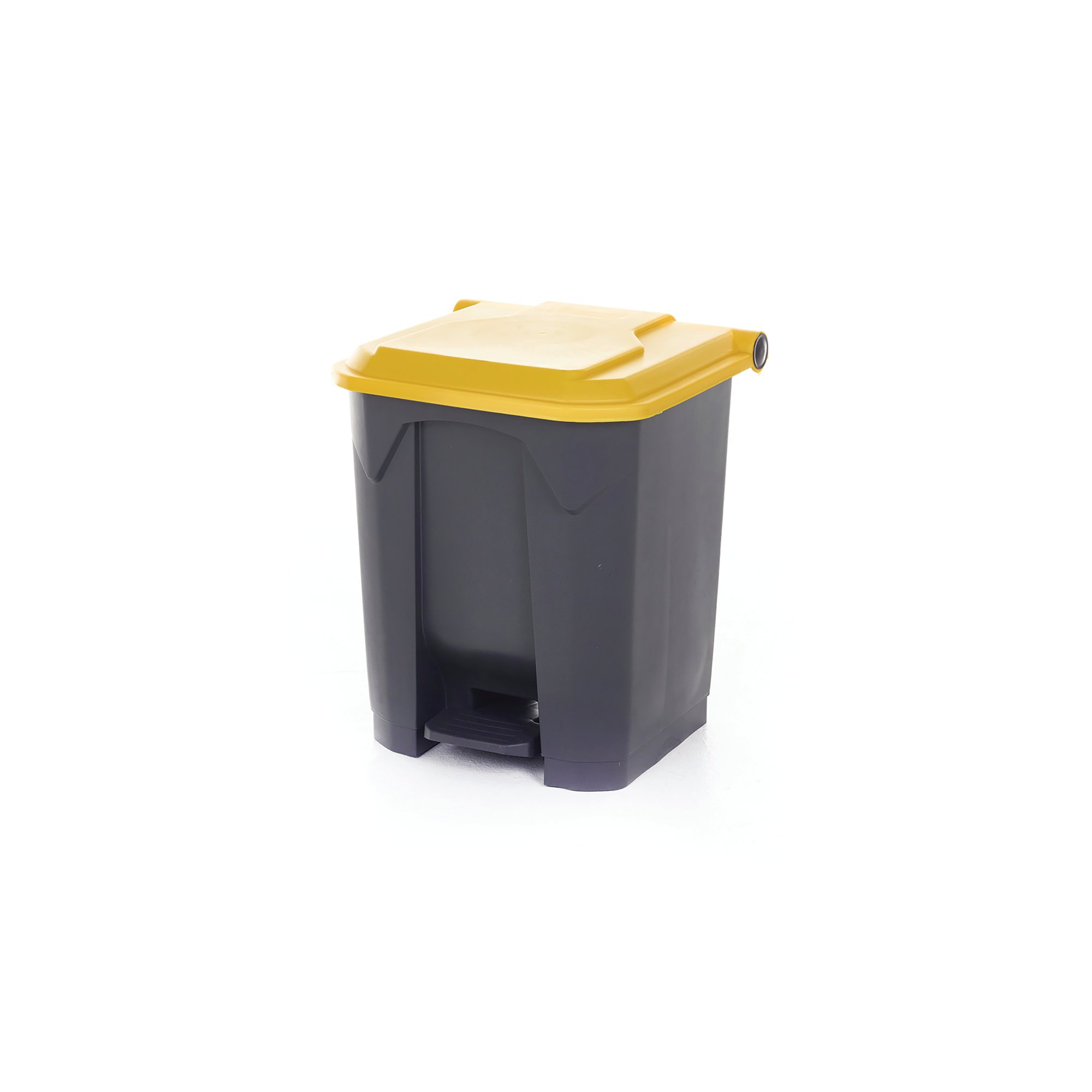 PEDAL BIN WITH LID 30L GREY/YELLOW