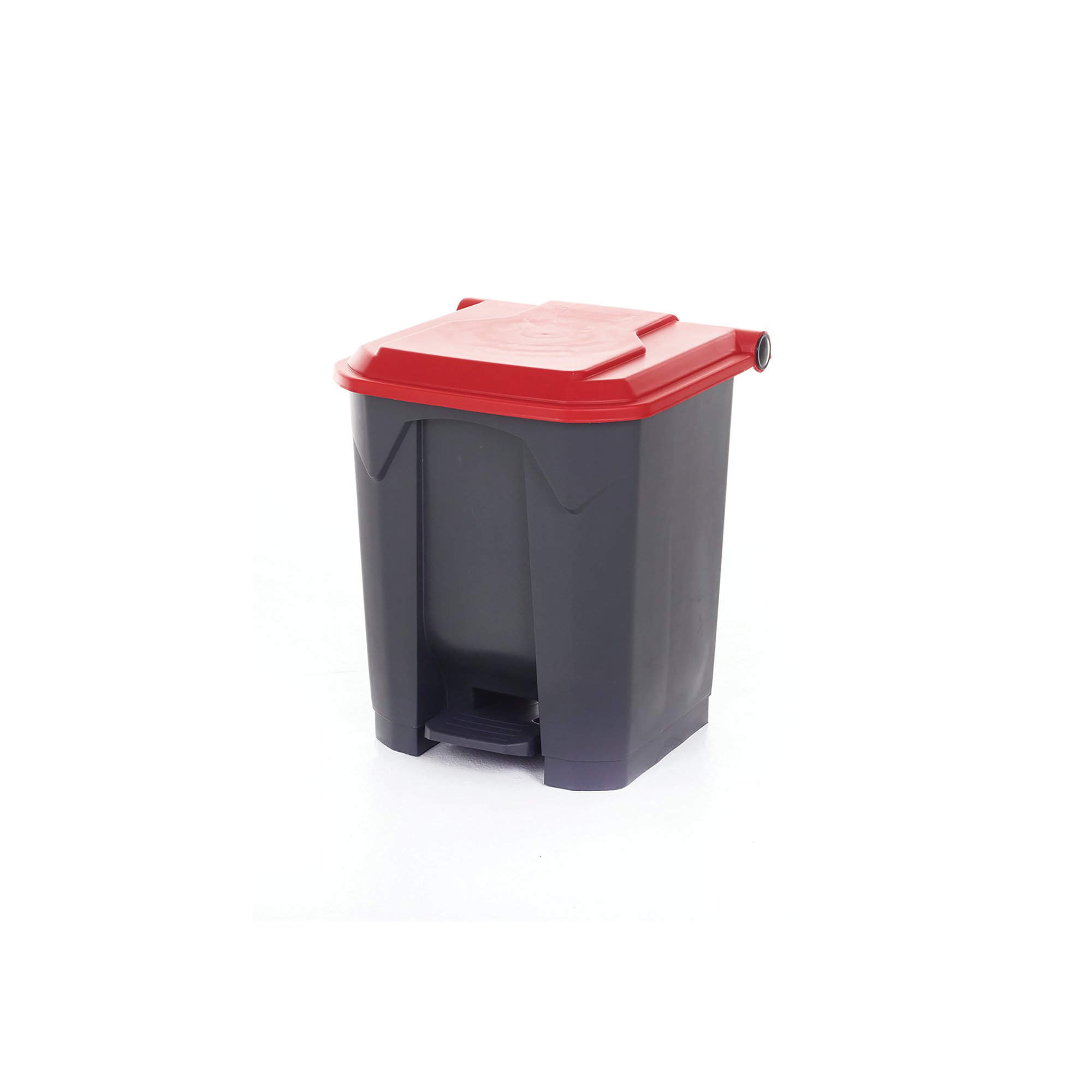 PEDAL BIN WITH LID 30L GREY/RED