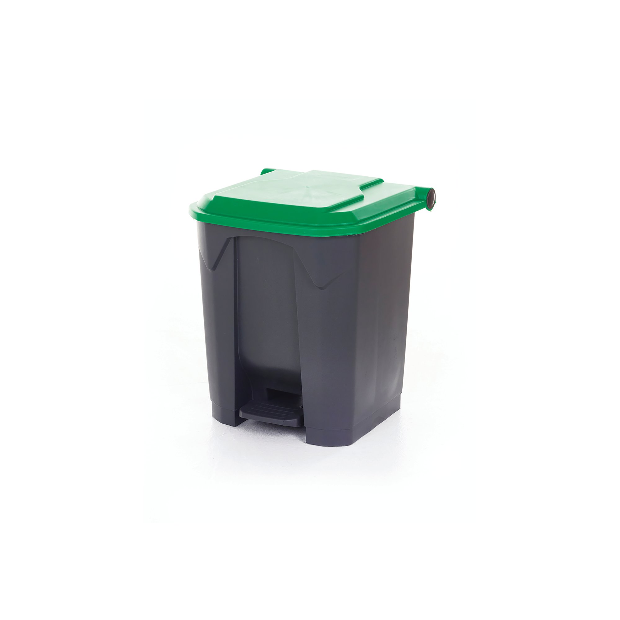PEDAL BIN WITH LID 30L GREY/GREEN