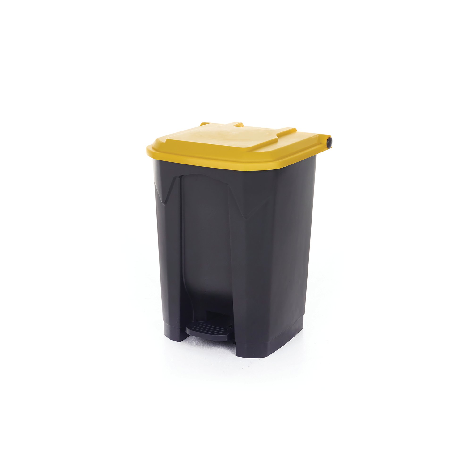 PEDAL BIN WITH LID 50L GREY/YELLOW