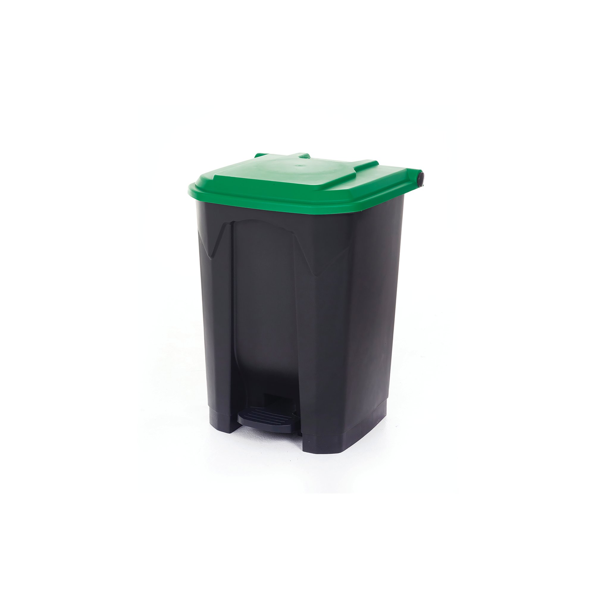 PEDAL BIN WITH LID 50L GREY/GREEN