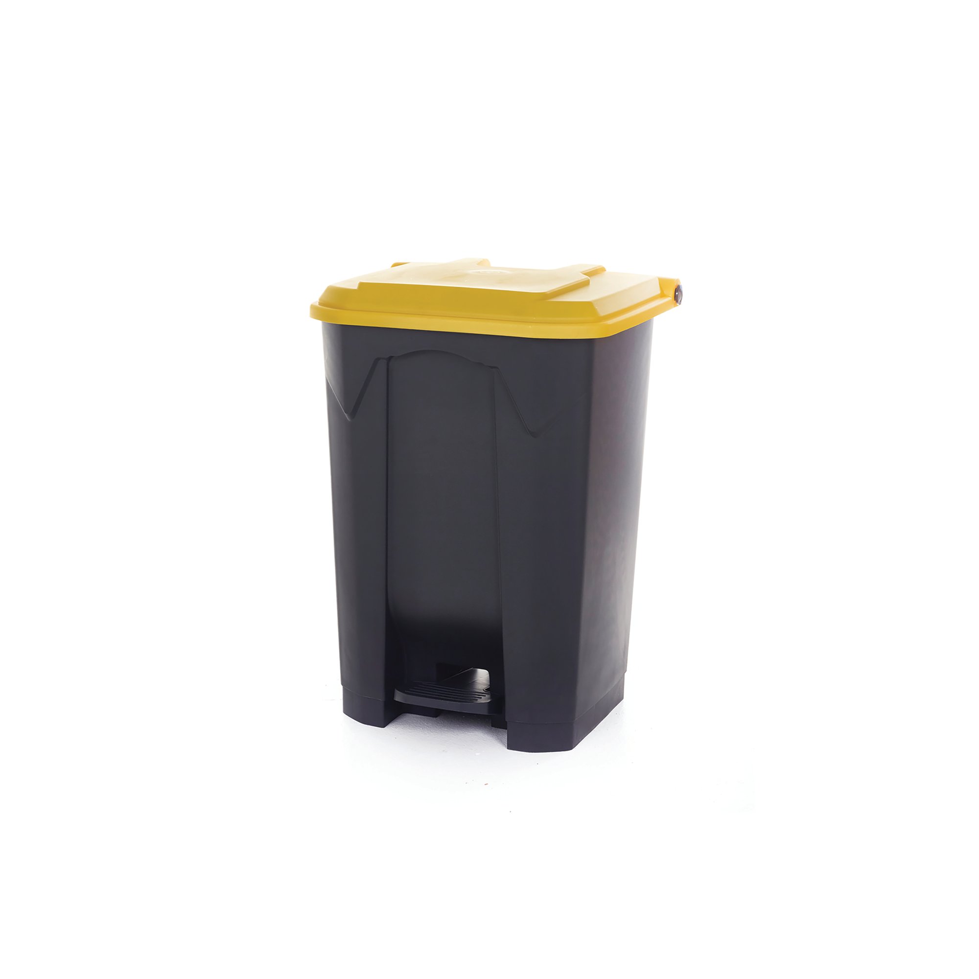 PEDAL BIN WITH LID 80L GREY/YELLOW