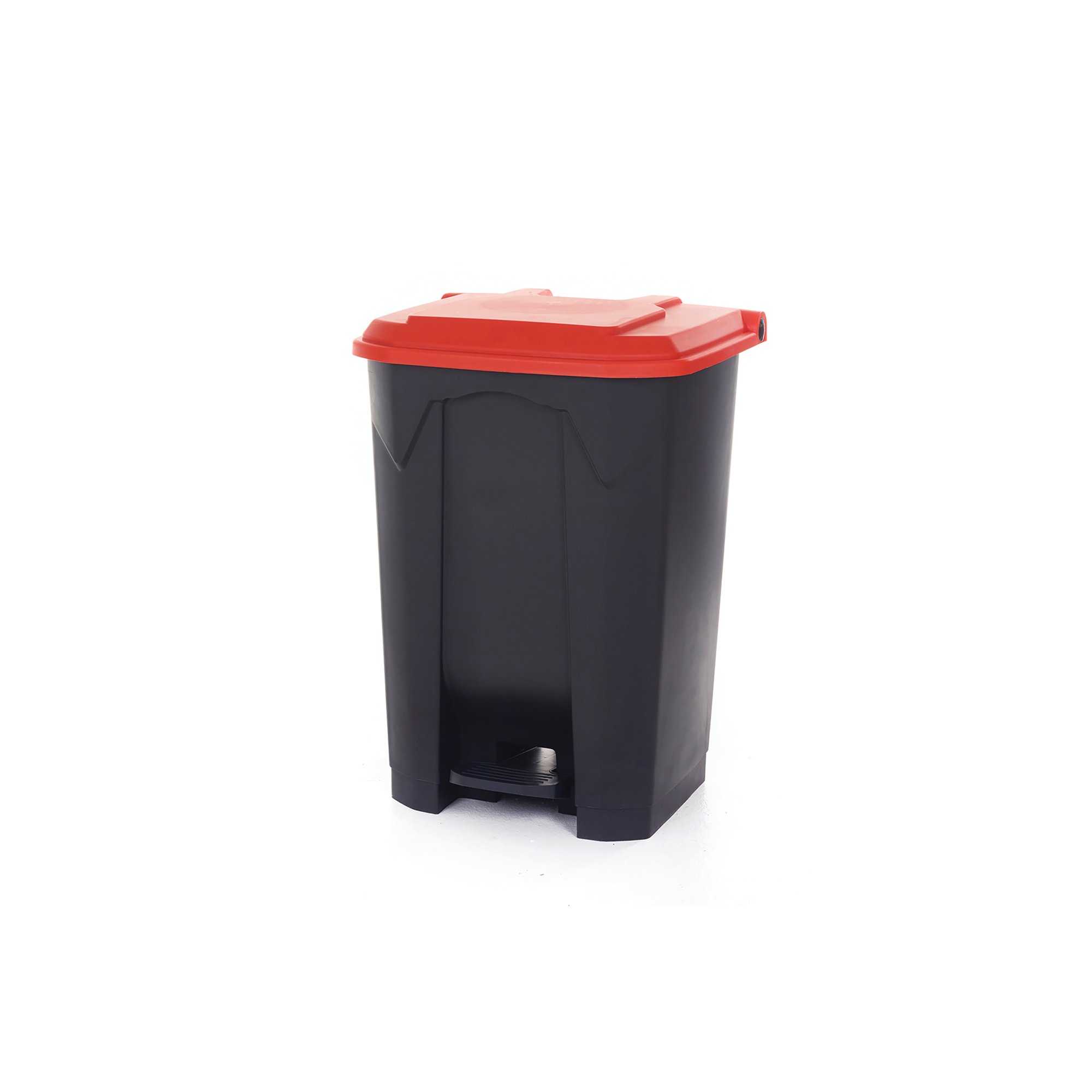 PEDAL BIN WITH LID 80L GREY/RED