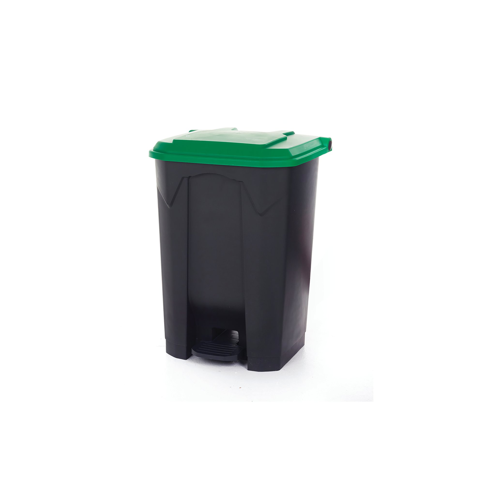 PEDAL BIN WITH LID 80L GREY/GREEN