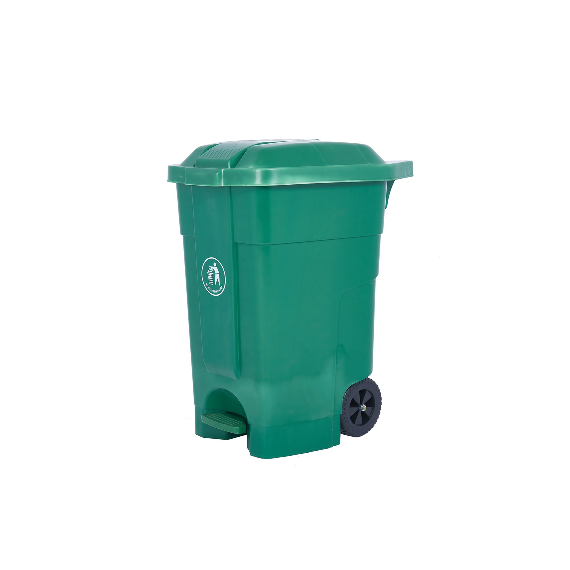 WHEELIE BIN + FOOT PEDAL 70L GREEN