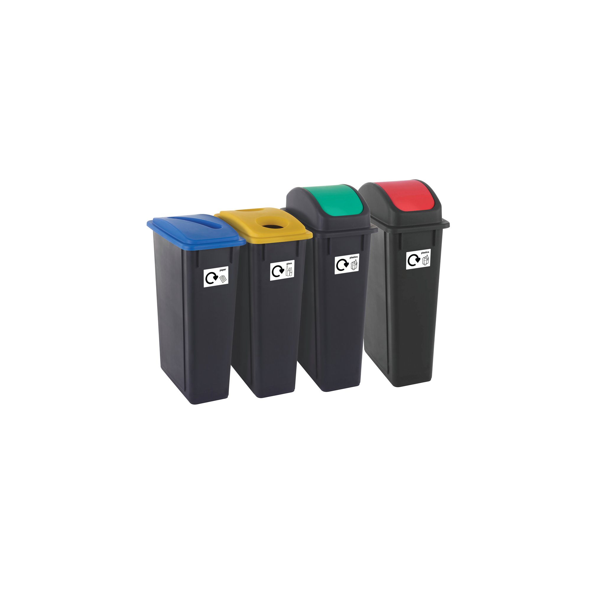 RECYCLING BINS 90 LITRE AST PK4