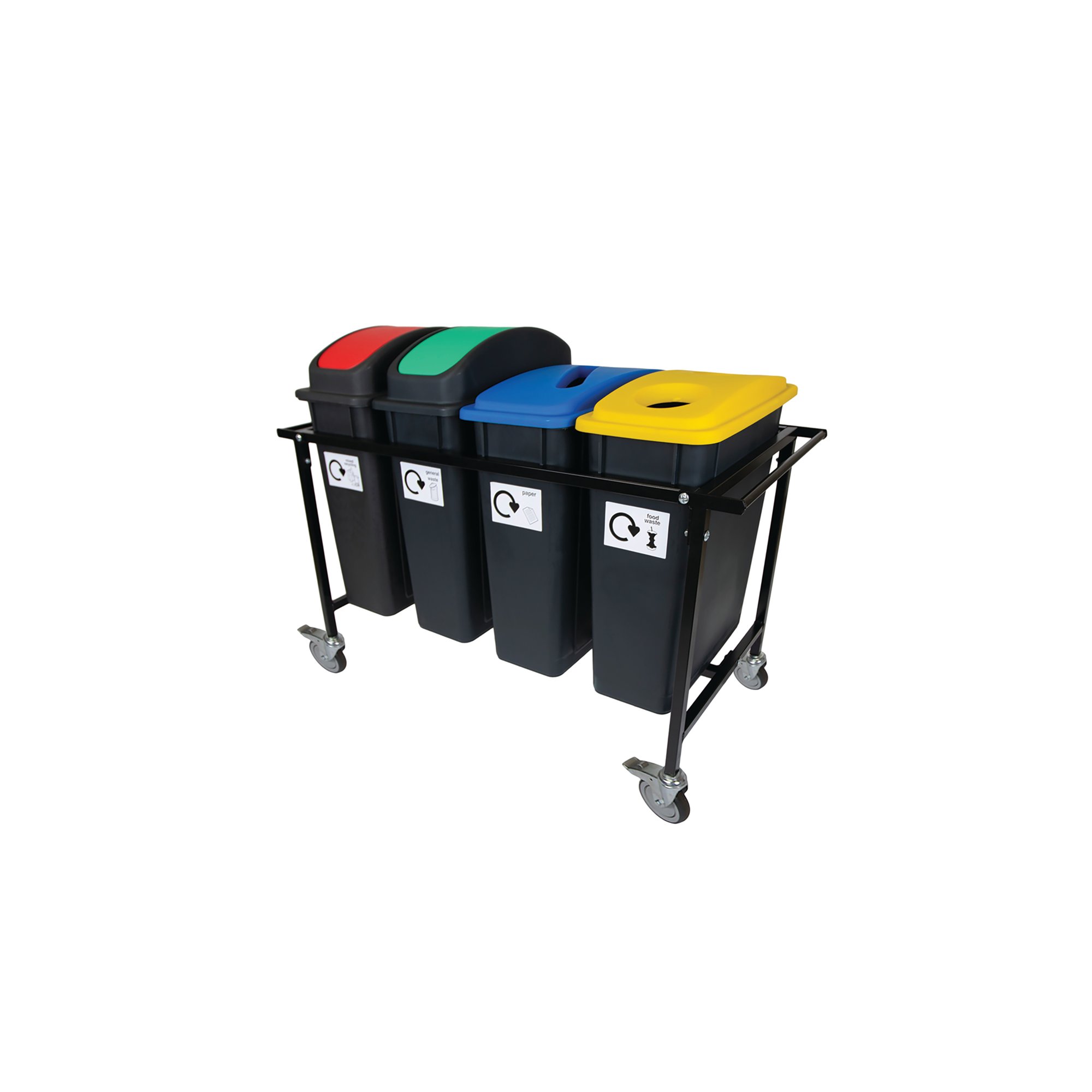 MOB RECYCLING TROLLEY WITH 4X65L BIN