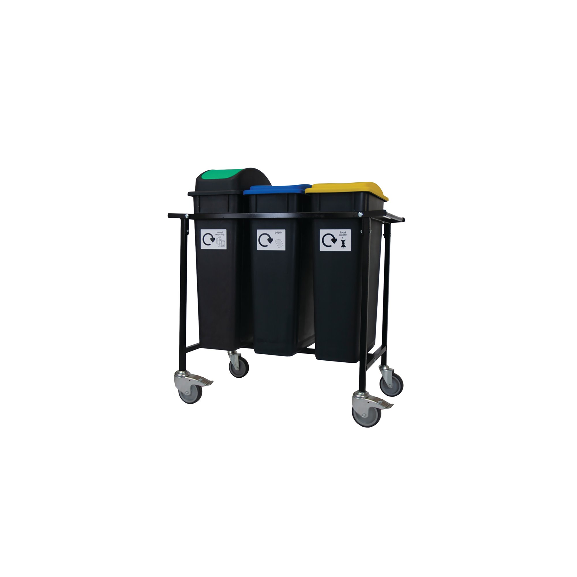MOB RECYCLING TROLLEY WITH 3X90L BIN