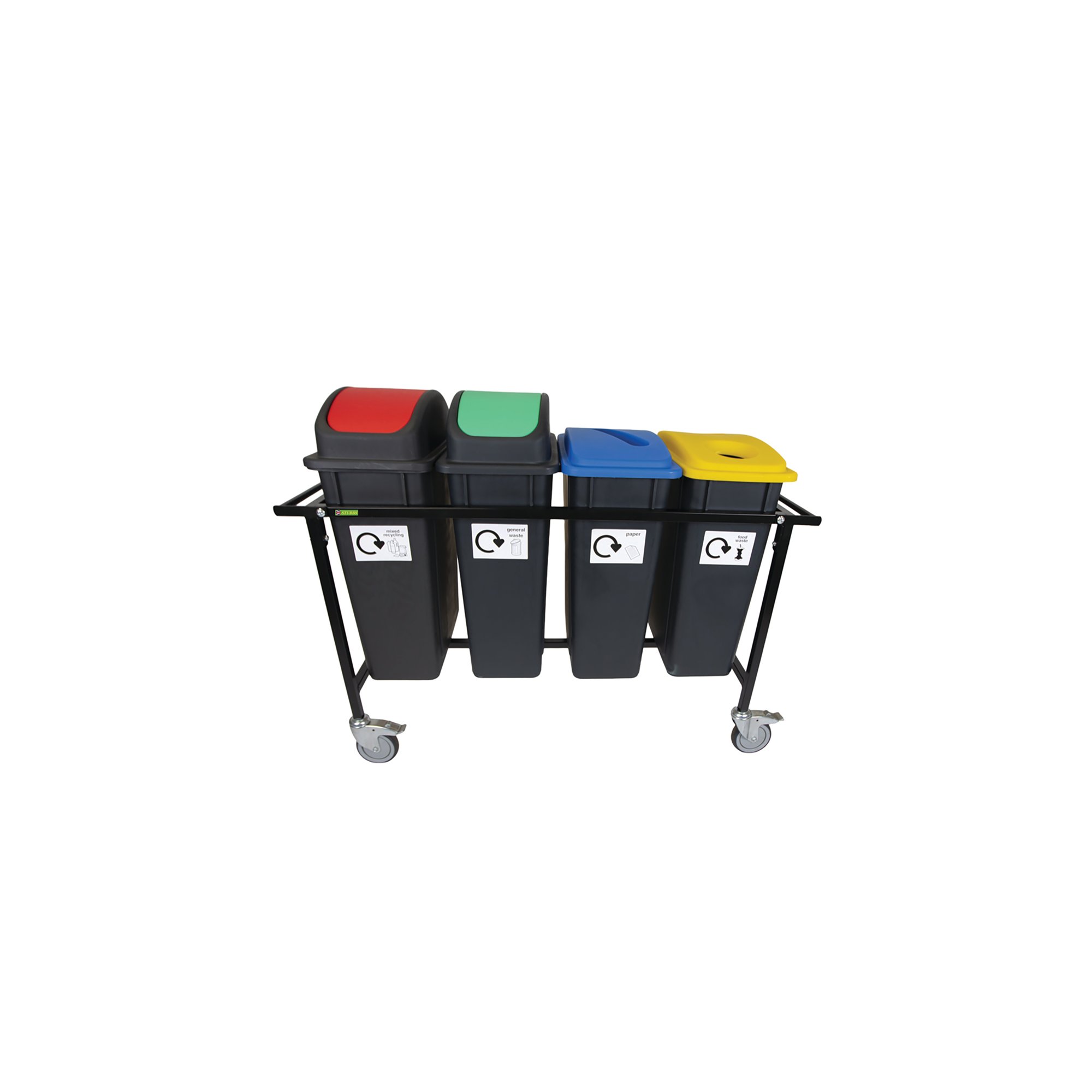 MOB RECYCLING TROLLEY WITH 4X90L BIN