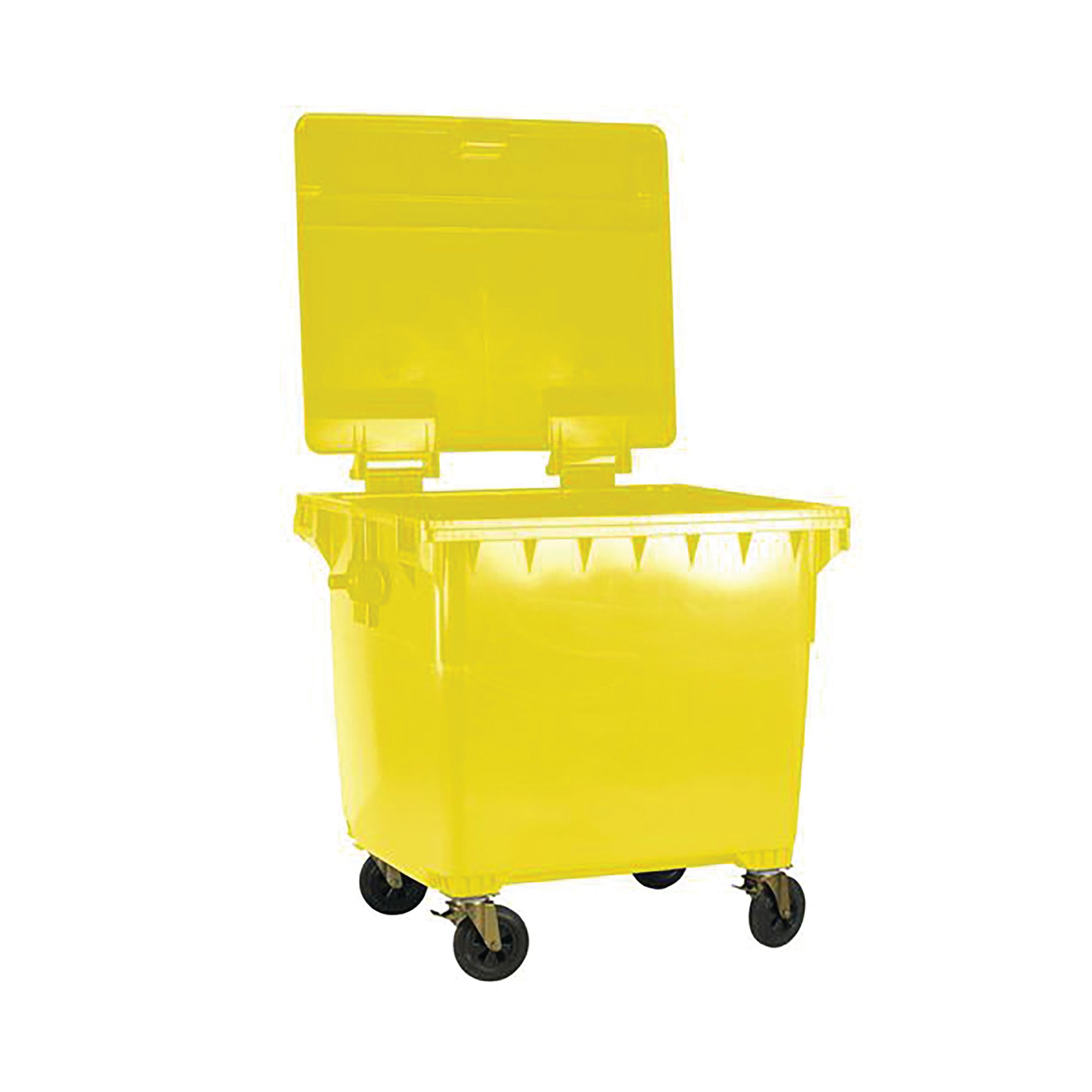 2WORK WHEELIE BIN 770L W/LCK LD YLW