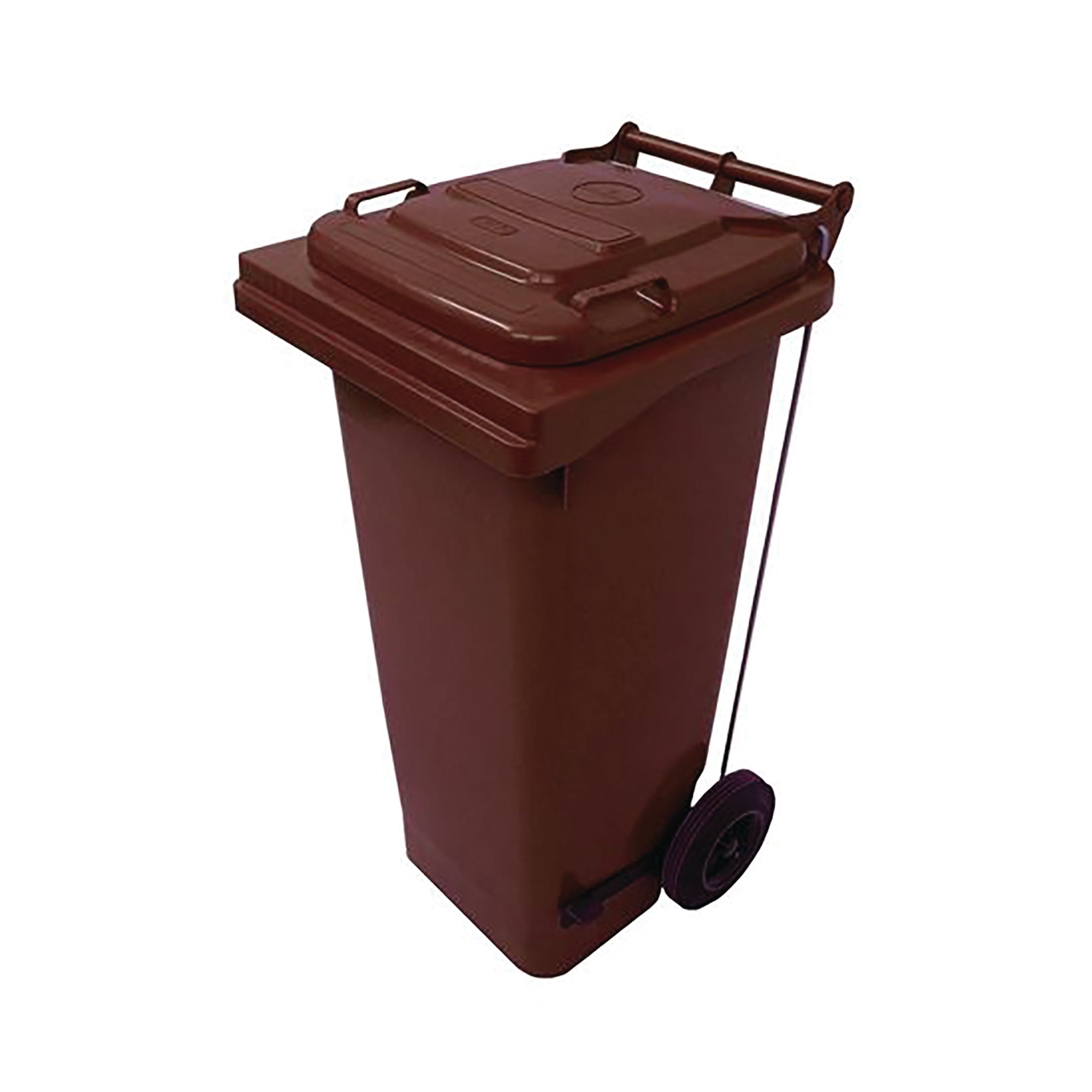 2WORK WHEELIE BIN REF 120L PEDAL BRN
