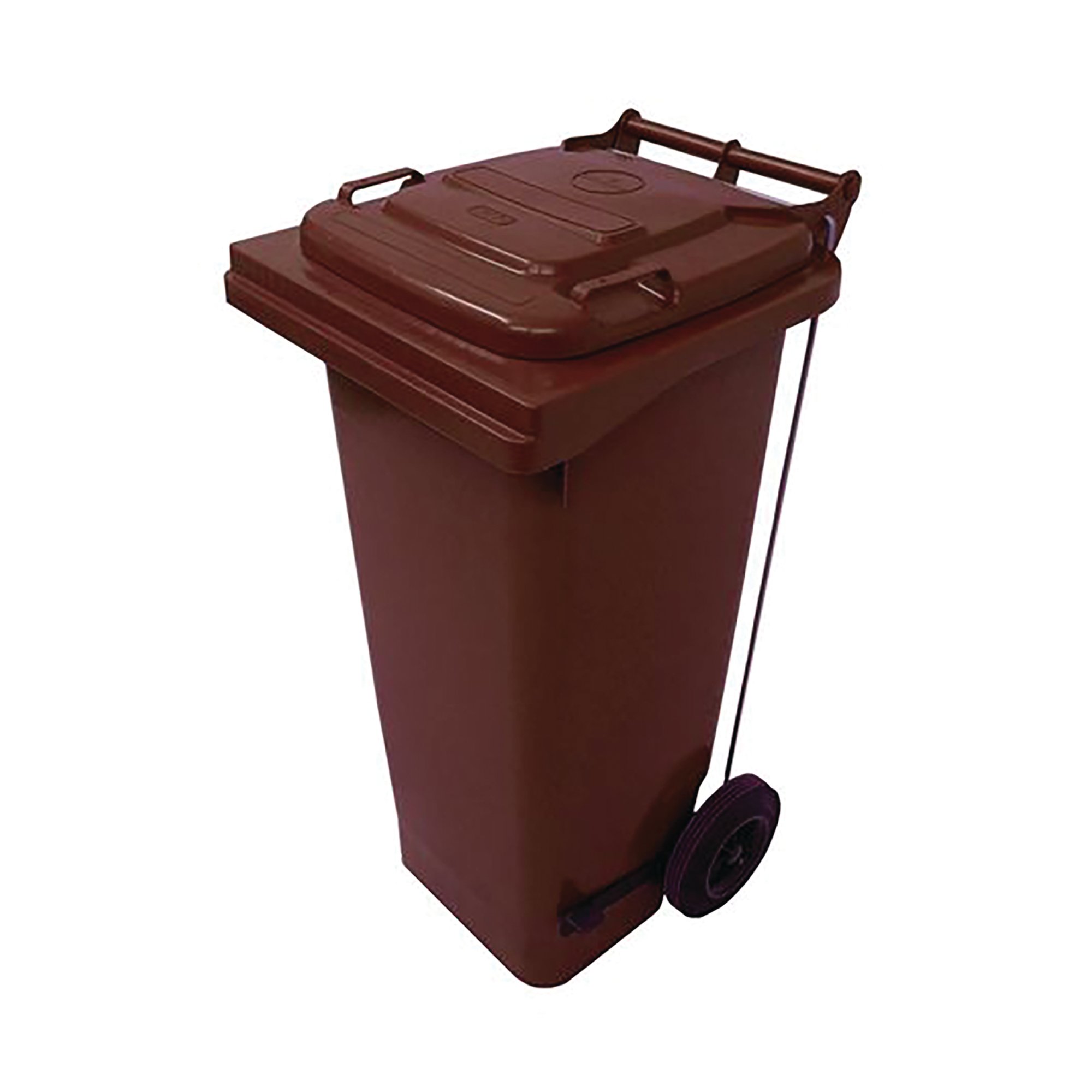 2WORK WHEELIE BIN REF 80L PEDAL BRN