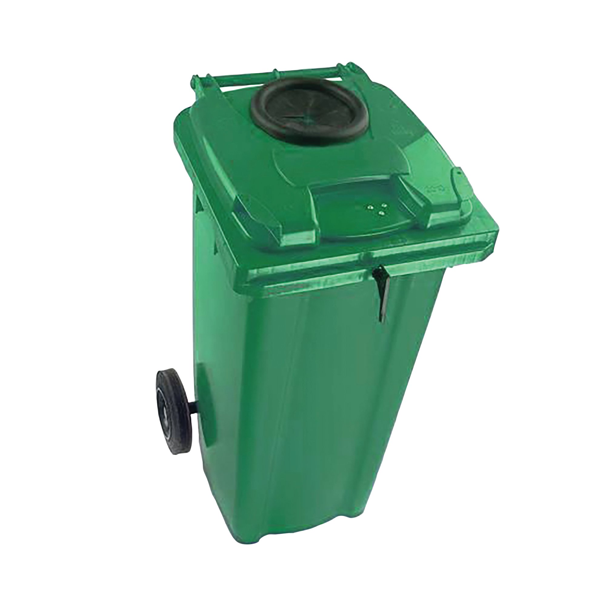 2WORK WHEELIE BIN 120L BOT/LOCK GRN