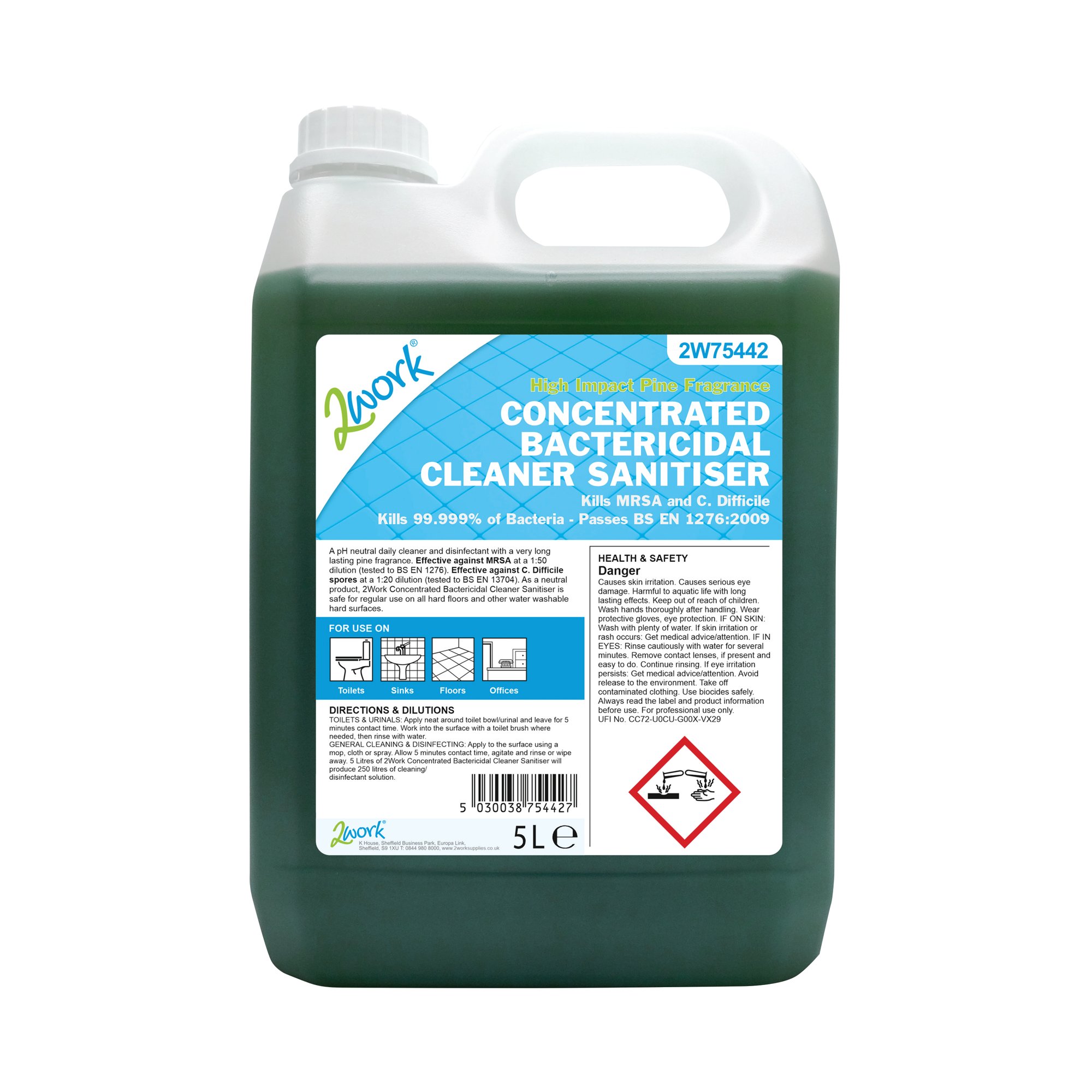 2WORK CONCENTRATED BACTERICIDAL 5L