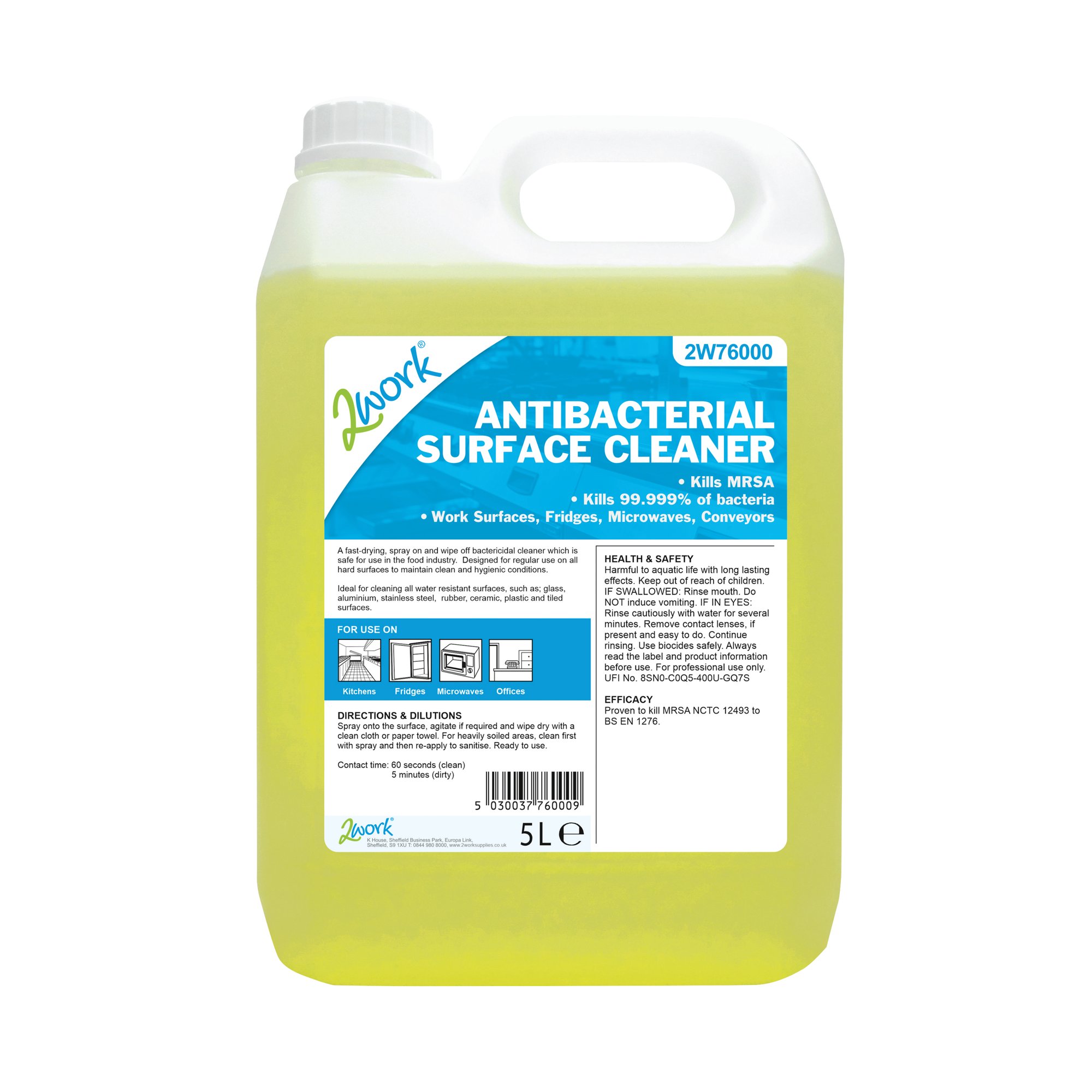 2WORK ANTIBACTERIAL SURFC CLEANER 5L