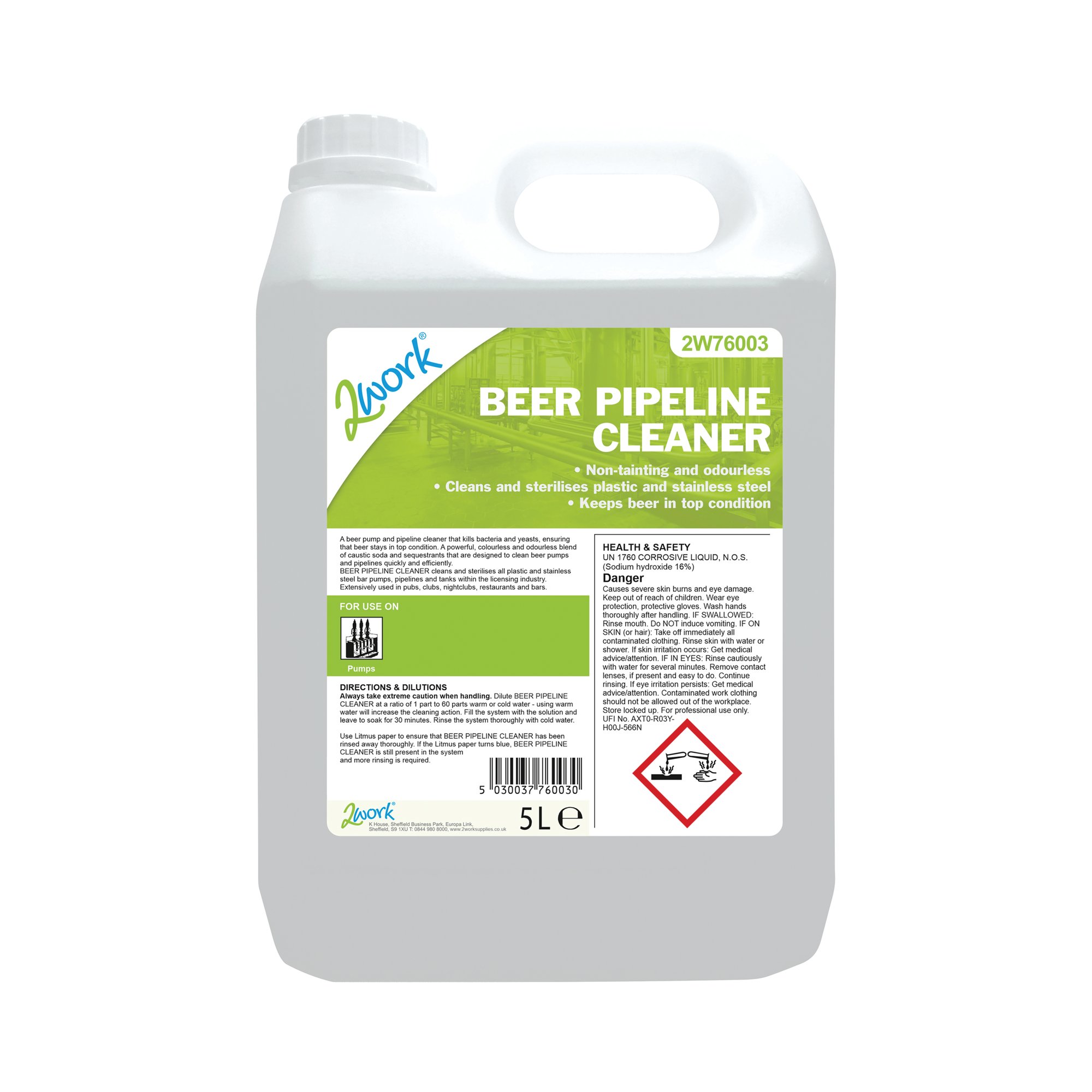 2WORK BEER PIPELINE CLEANER 5L PK2