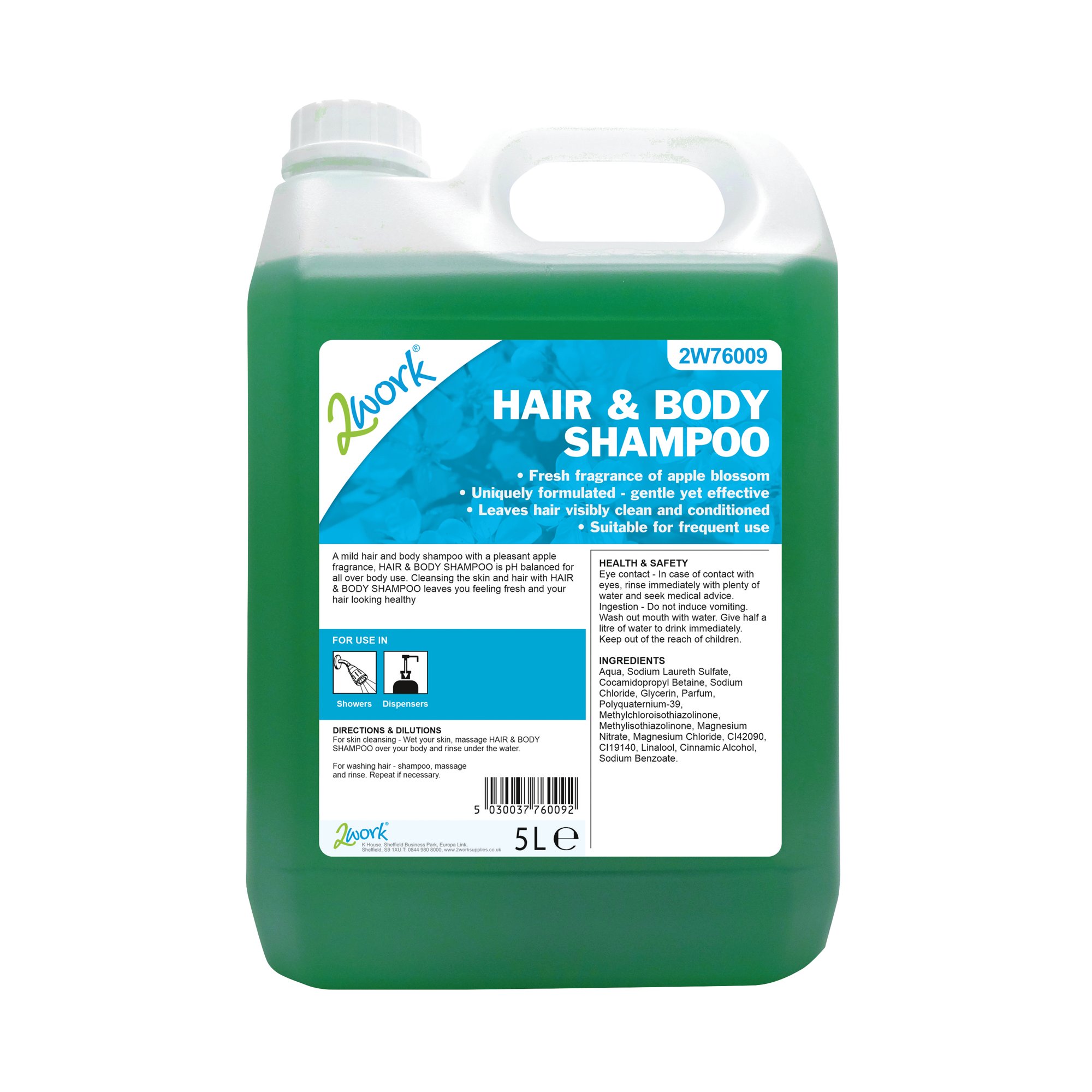 2WORK HAIR AND BODY WASH 5 LITRE