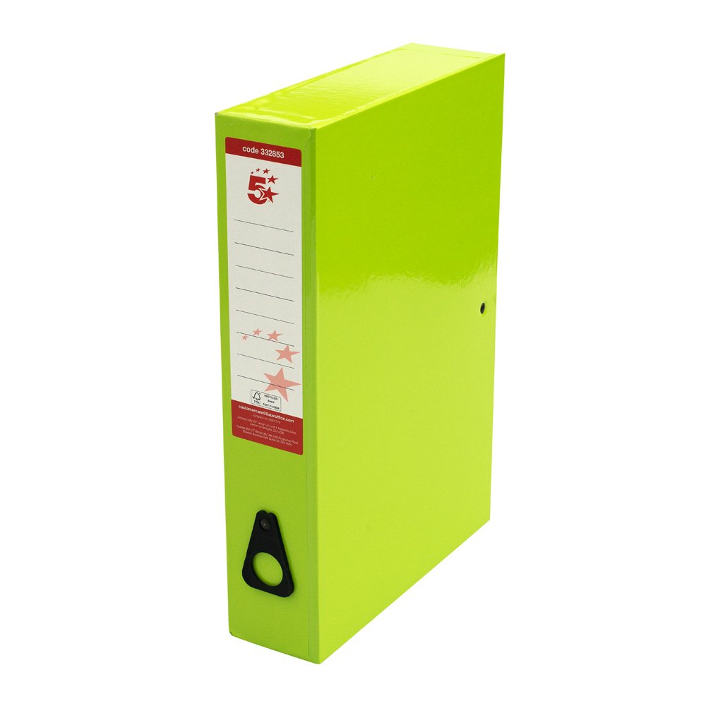 BOX FILE FOOLSCAP GREEN PK5