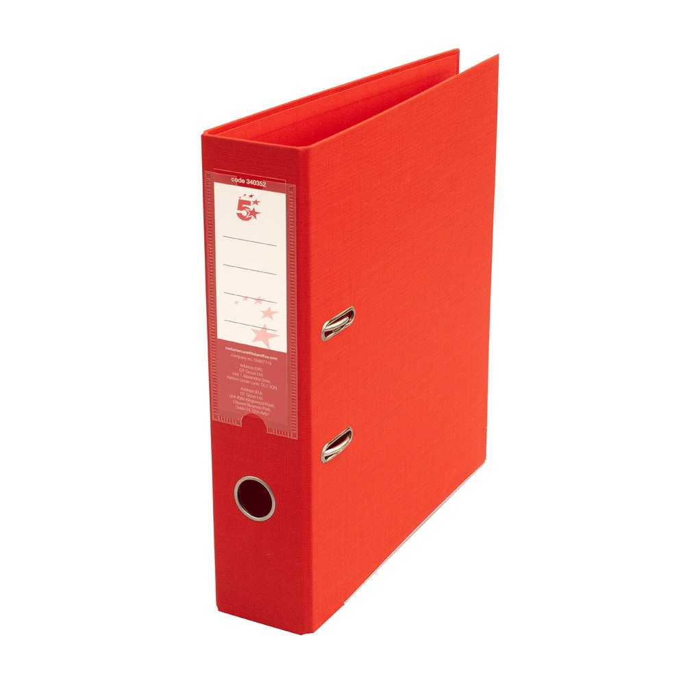 PREM LEVER ARCH FILE A4 PP RED PK10