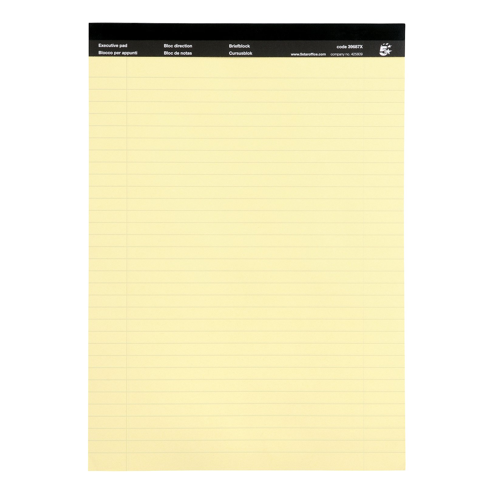 EXEC PAD RLD 65GSM 100PG A4 YLW PK10