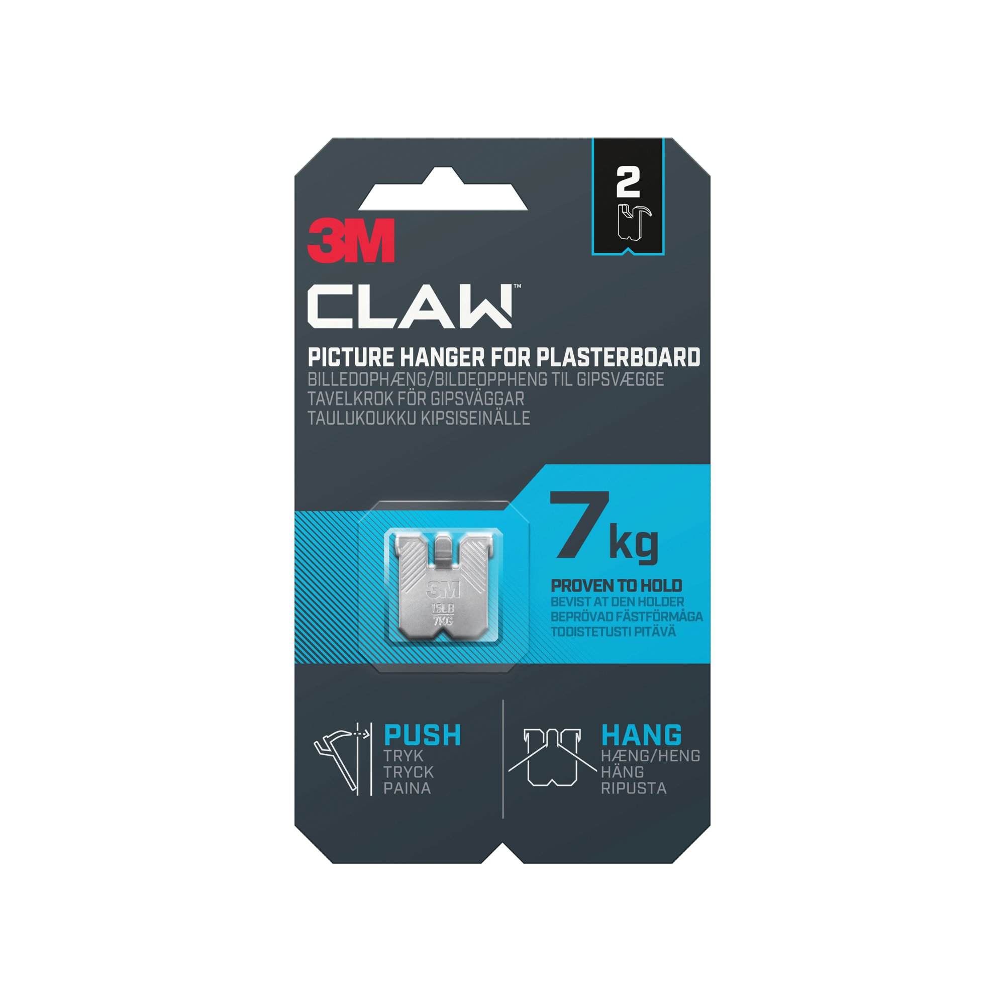 3M CLAW PICTURE HANGER 7KG PK2