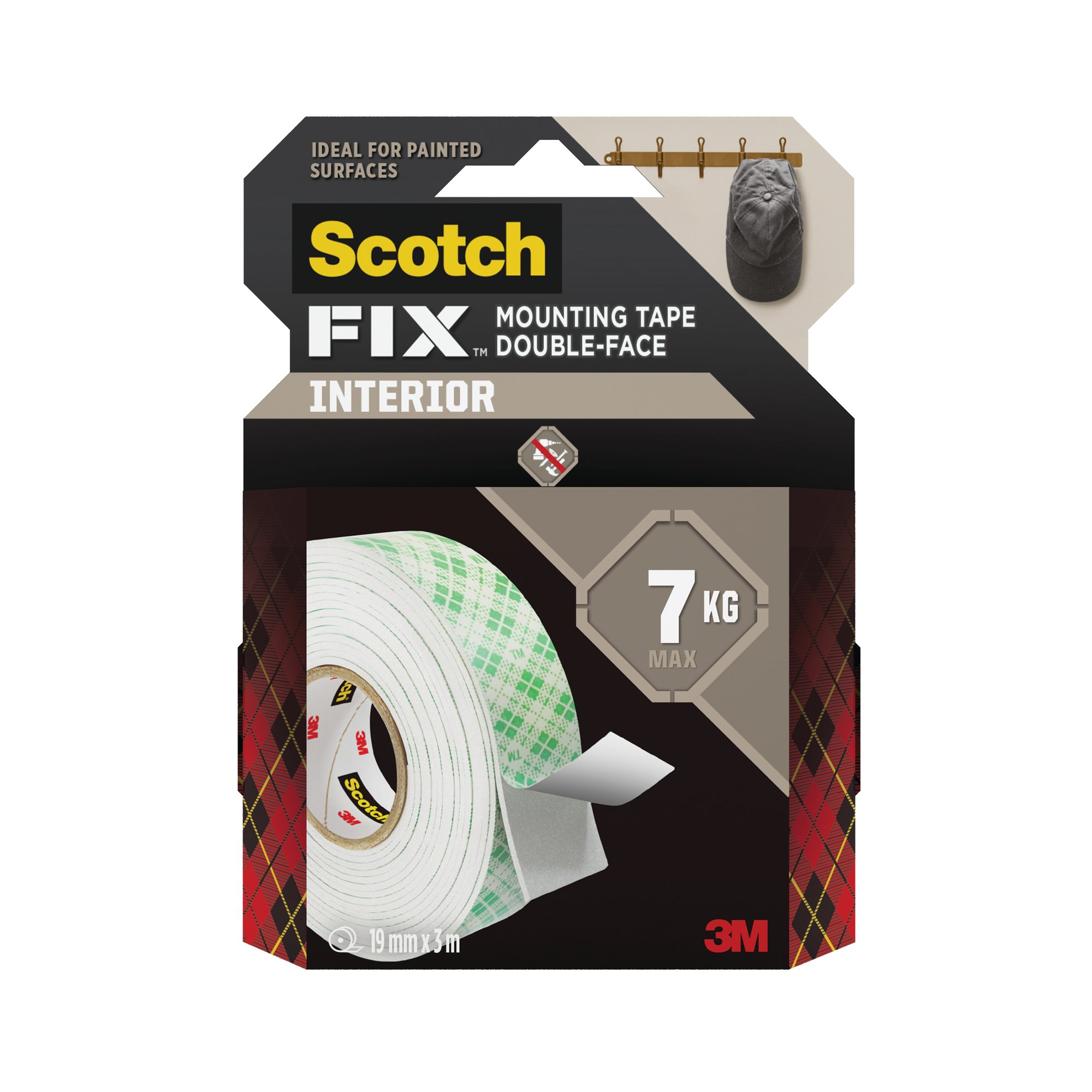 SCOTCH-FIX DS INT MNT TAPE 19MMX3M
