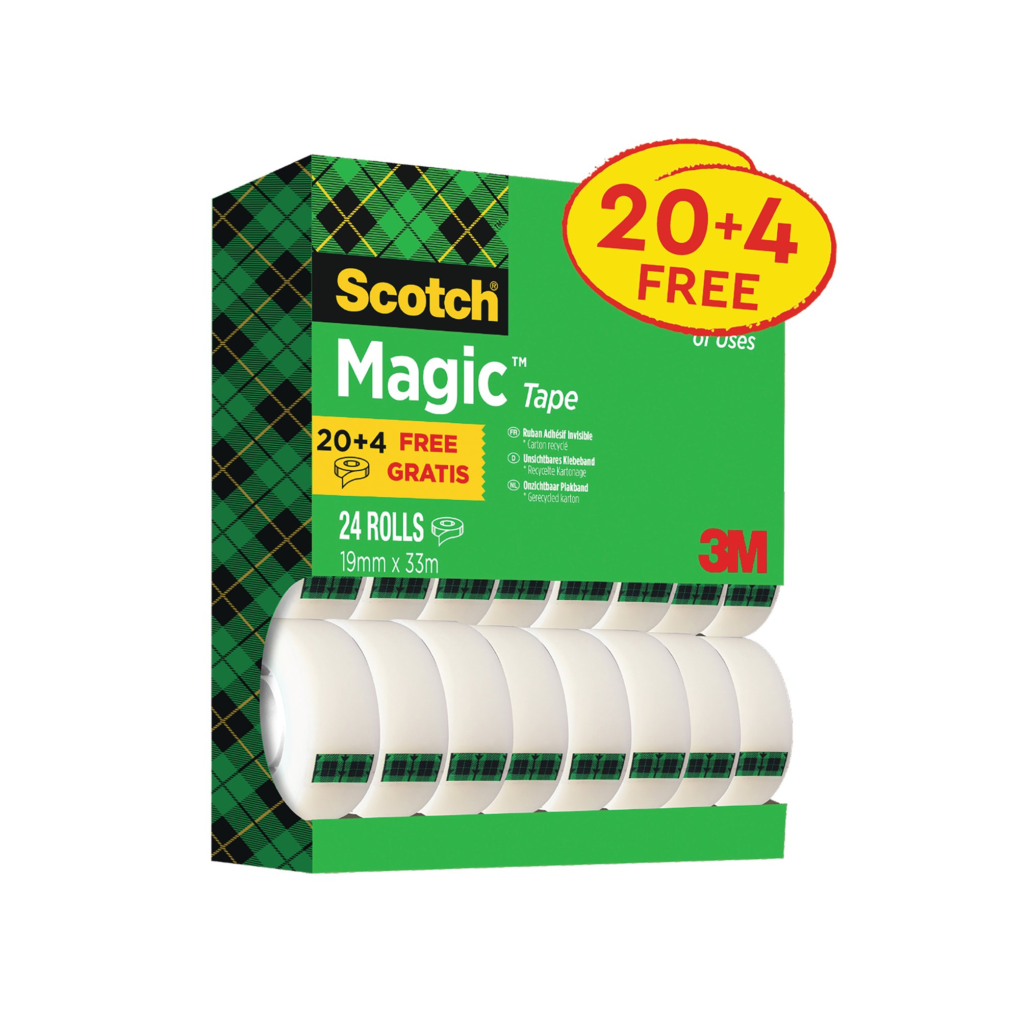 SCOTCH MAGIC TAPE 19MM X 33M PK 24