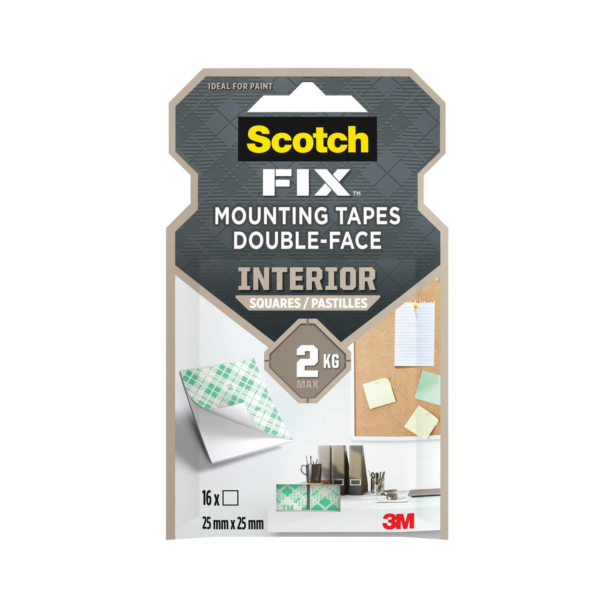 SCOTCH-FIX DS INT MNT SQ 25X25MM P16