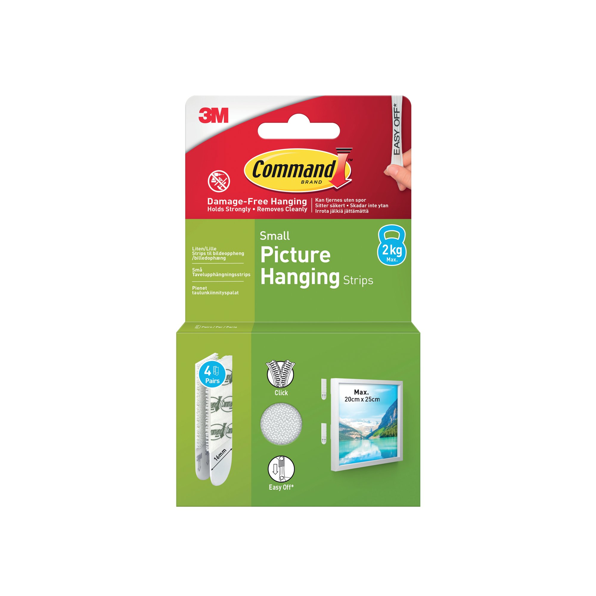 COMMAND PIC HANG STRIP S WHT PK8
