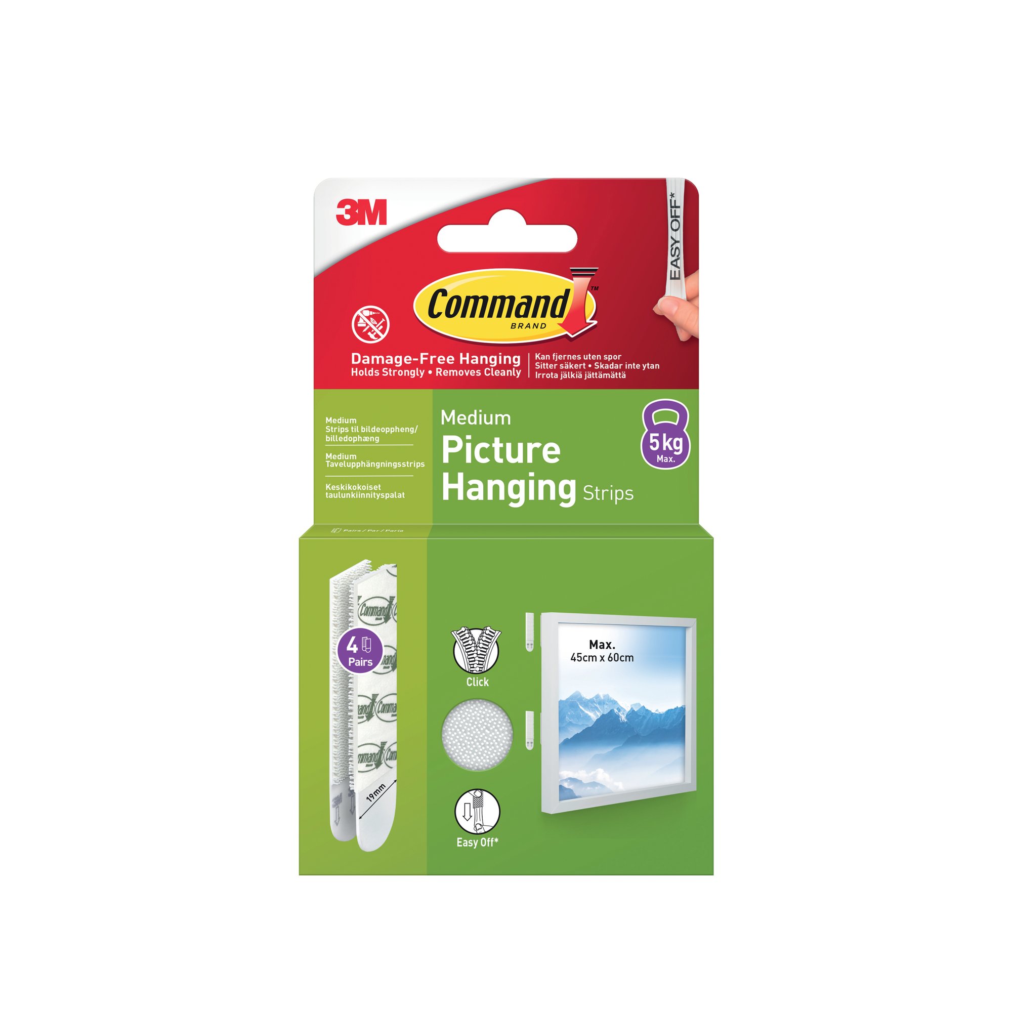 COMMAND PIC HANG STRIP M WHT PK8