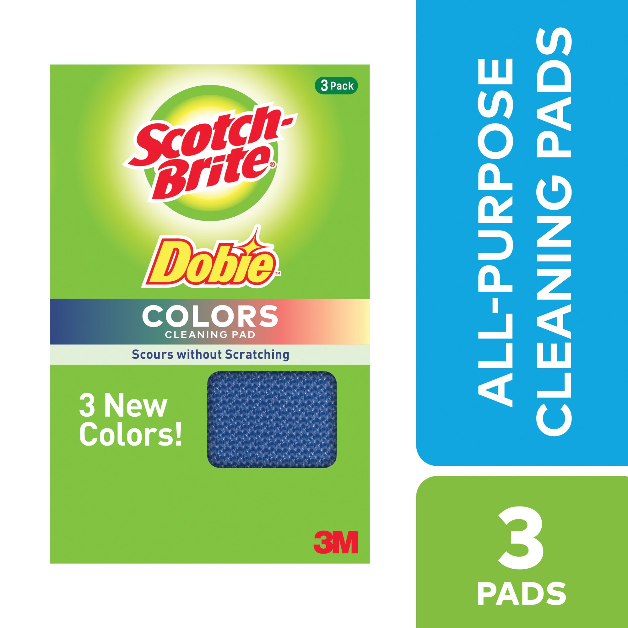 SCOTCH-BRITE DOBIE COLOURS PAD PK3