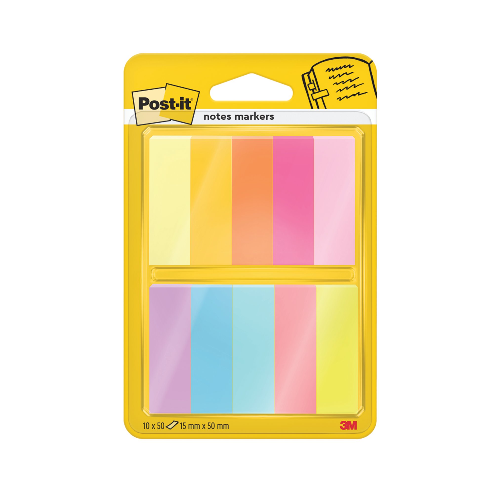 POST-IT NOTES MARKERS 50S AST PK10