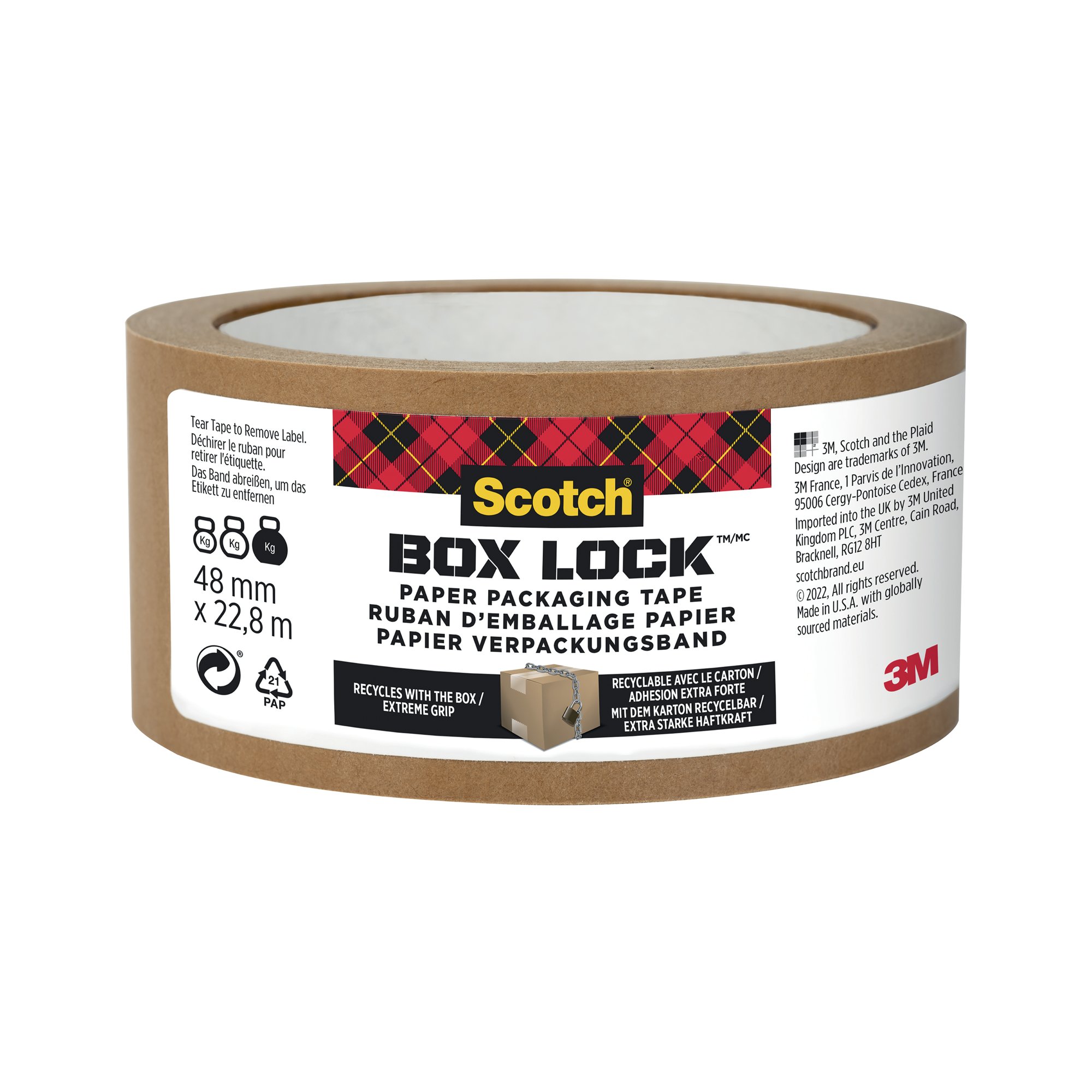 SCOTCH BOXLOCK PAPER TAPE 48MMX22.8M