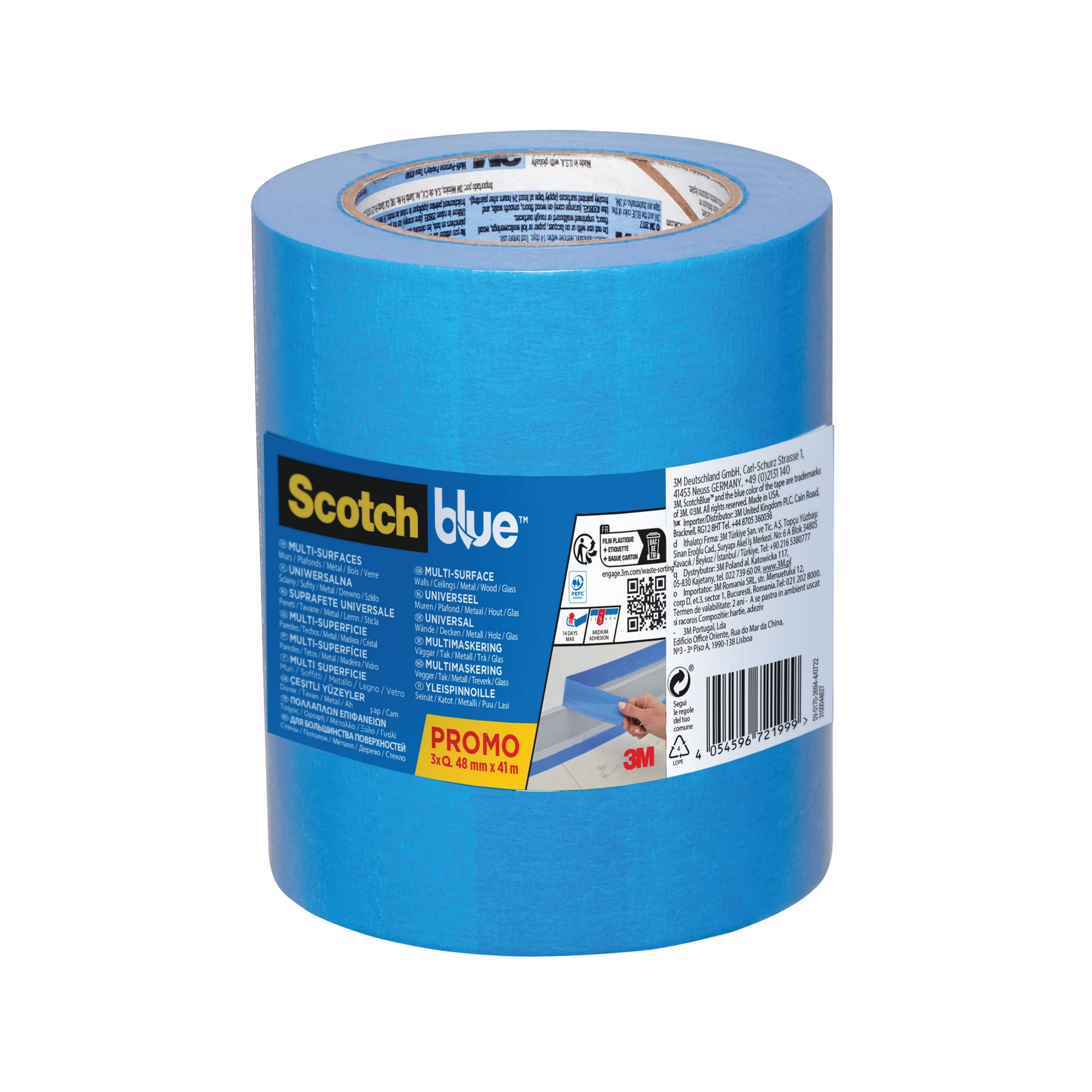 SCOTCHBLUE MULTI-SURF MASKG TAPE PK3