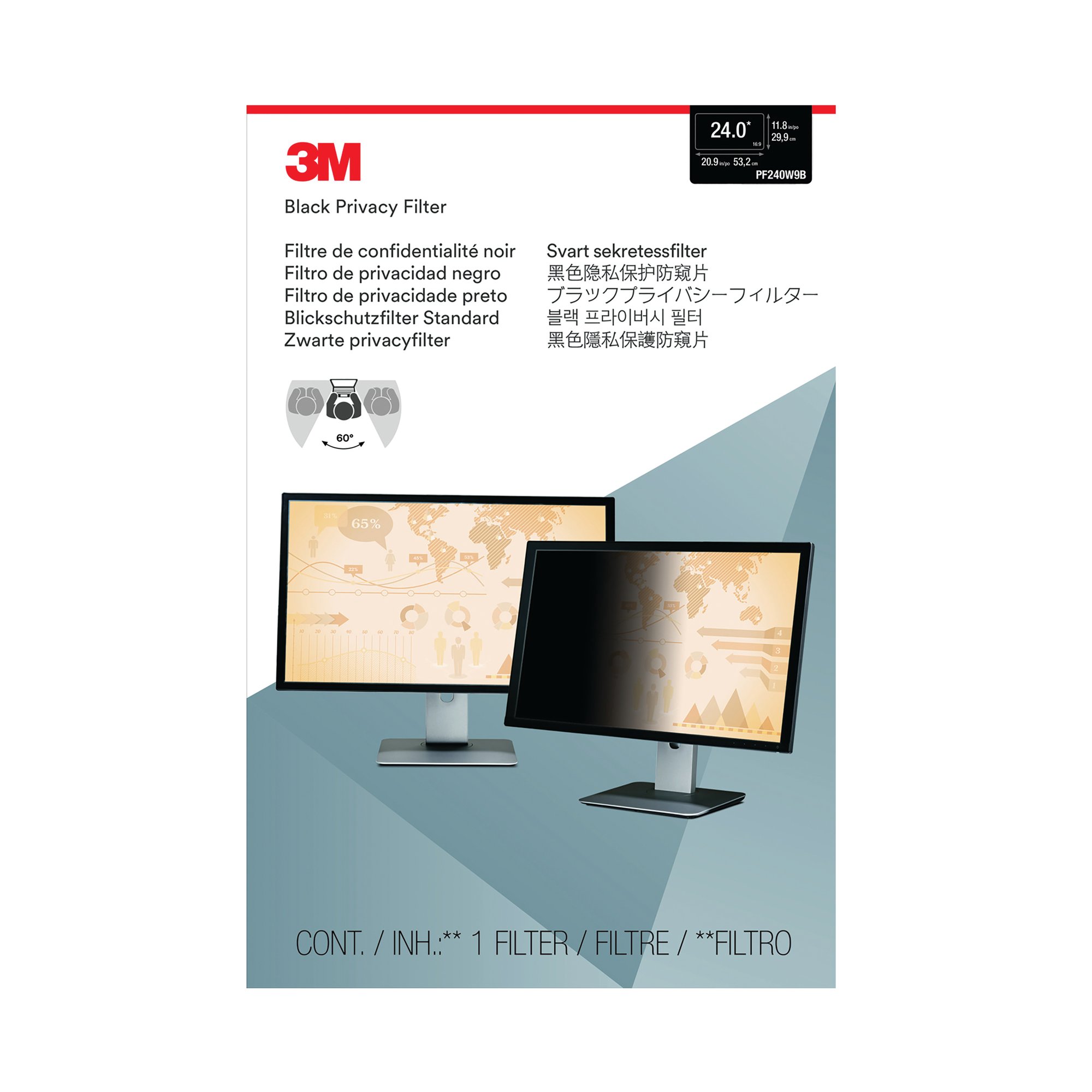 3M PRIVACY FILTER WSCRN DSKTP 24.0IN