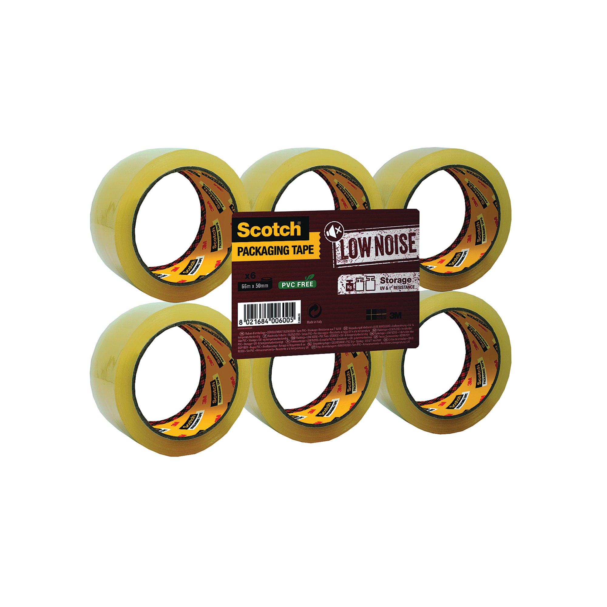 SCOTCH LOW NOISE TAPE CLEAR 48MMX66M