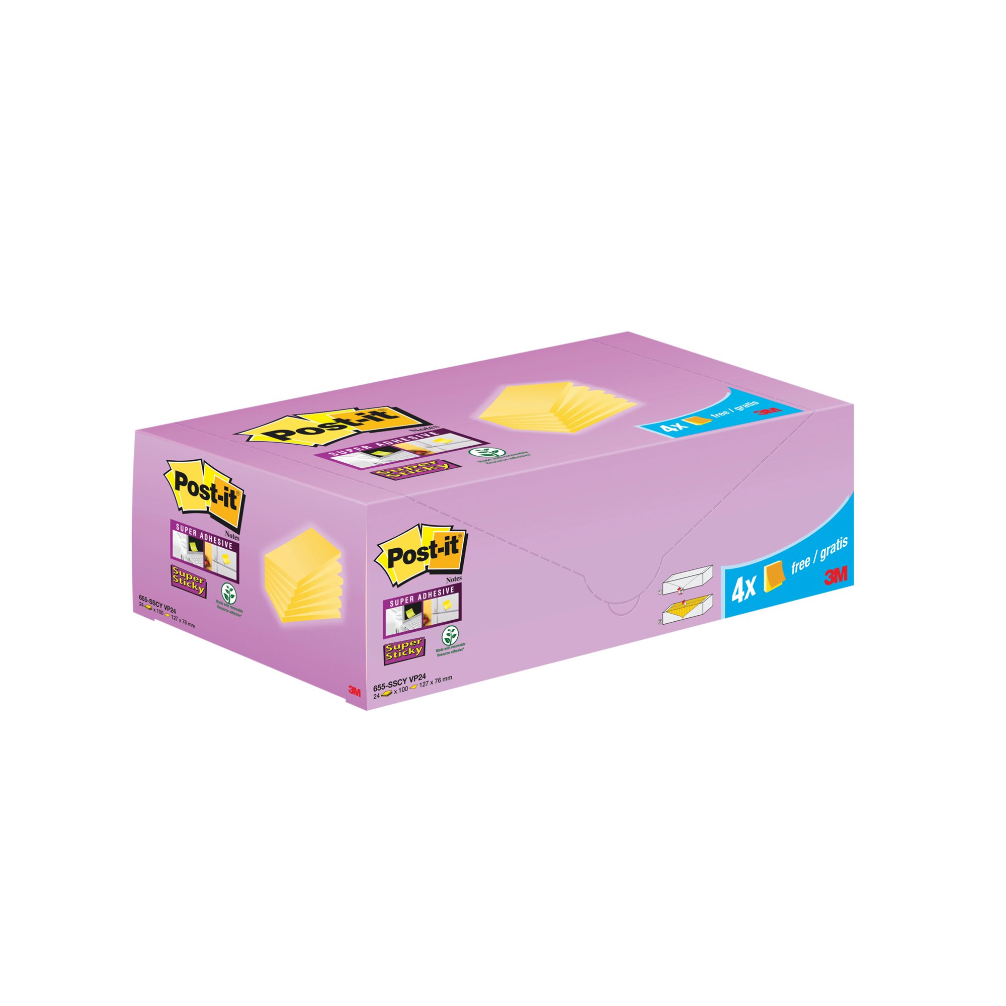 POST-IT STICKY NOTE CAB 127X76 YLW