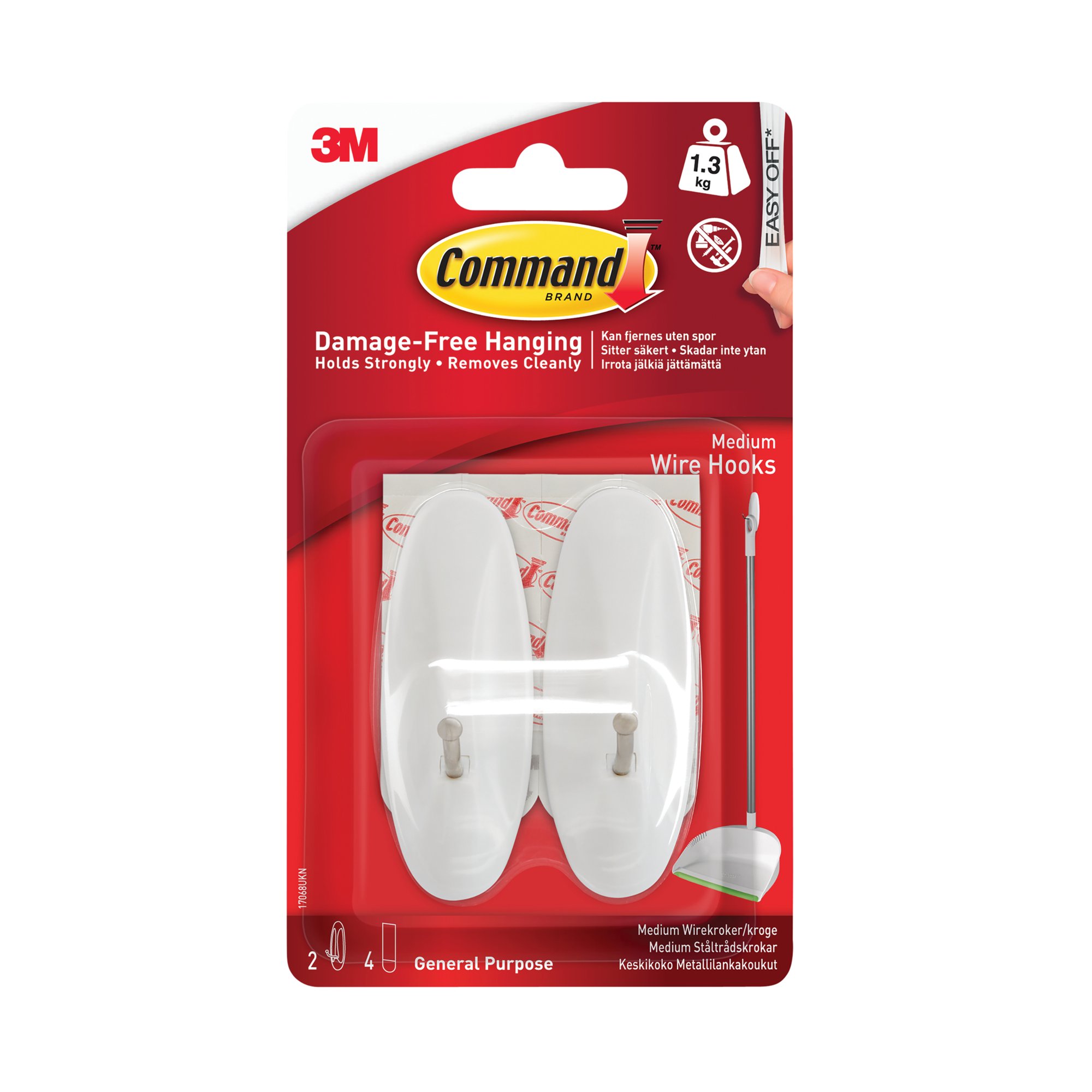 3M MEDIUM WIRE HOOKS/COMMAND STRIPS
