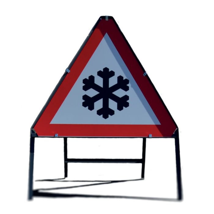 HAZARD SNOW/ICE WARNING SIGN 600MM