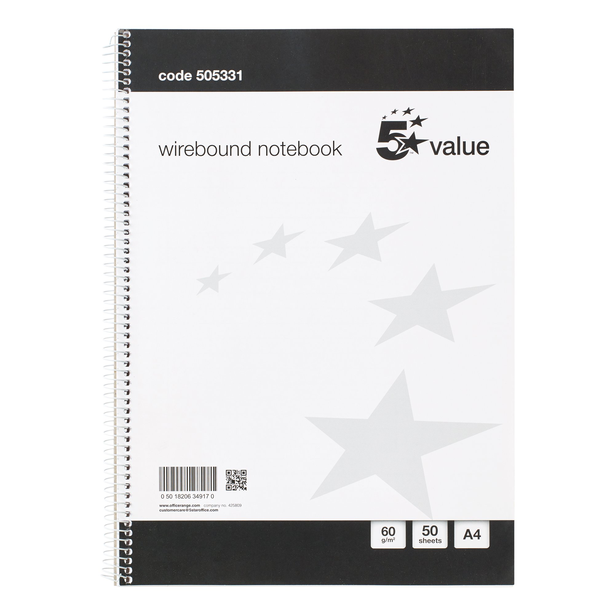 SPRL NOTEBOOK RLD A4 BLK/WHT PK10