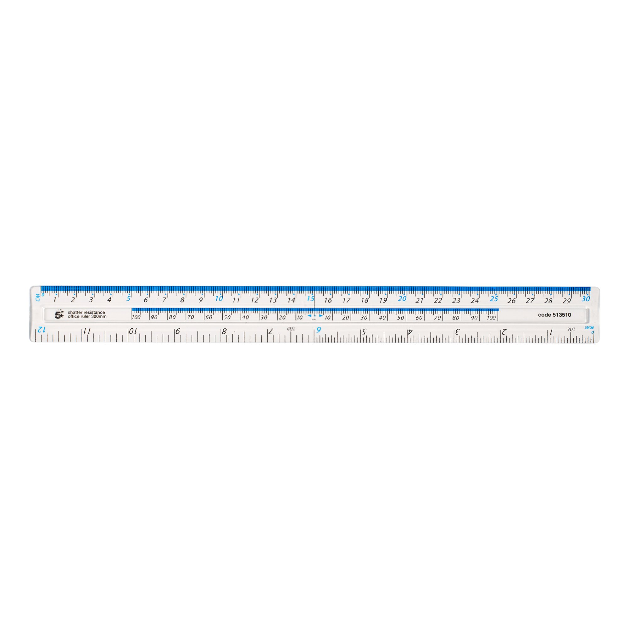 RULER SHATTER-RESISTANT 300MM CLEAR