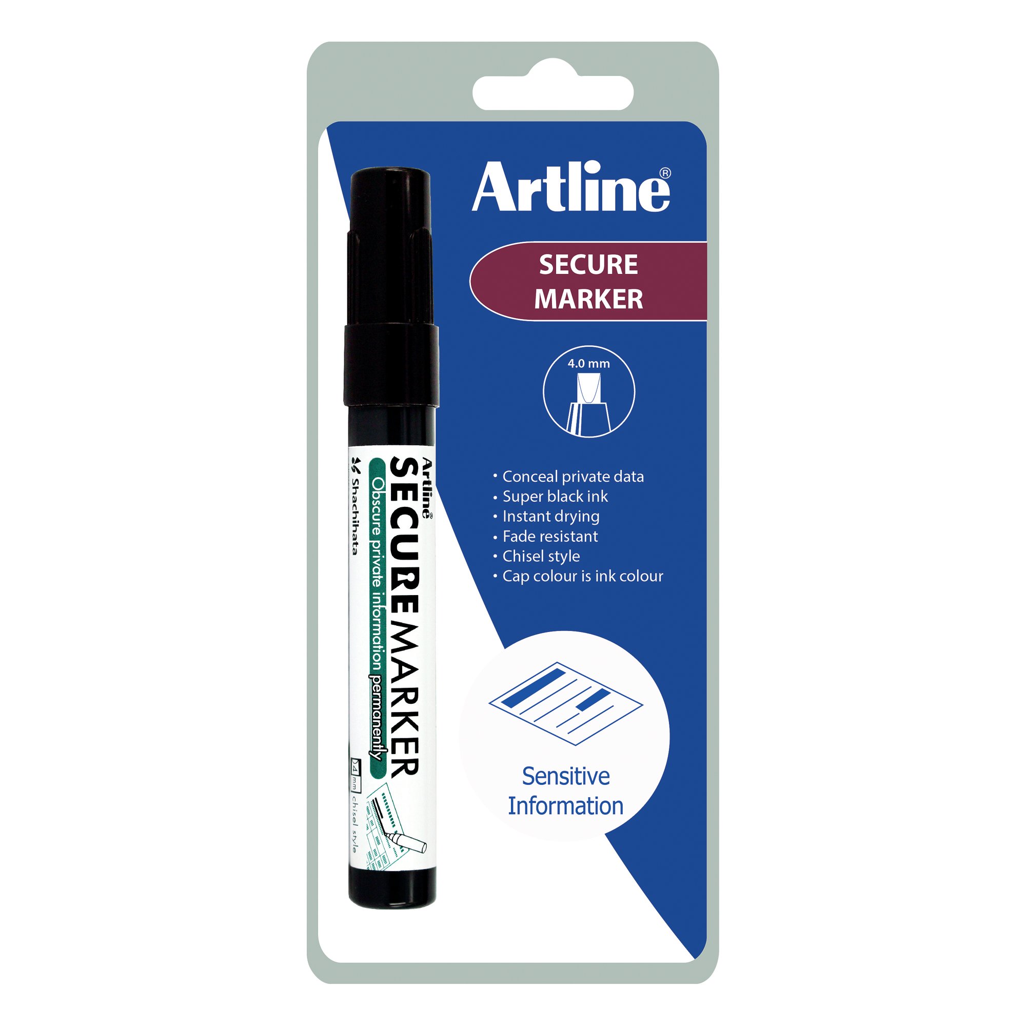 ARTLINE SECURE REDACTING MARKER BLK