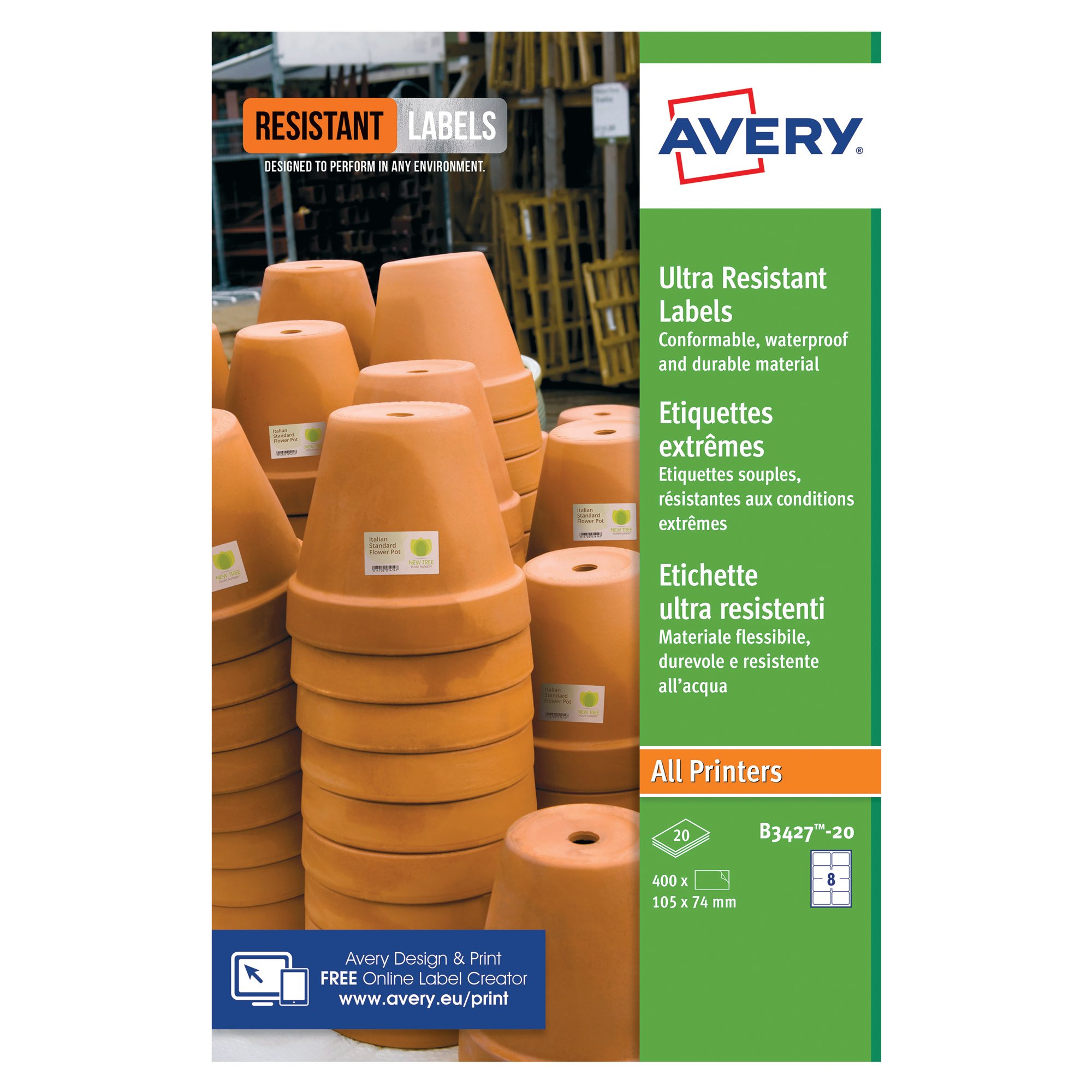 AVERY UL RES LABELS 74X105MM PK160