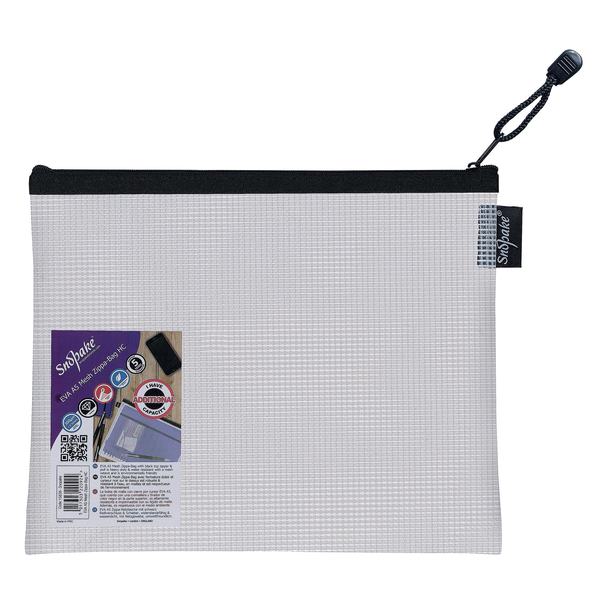SNOPAKE EVA MESH ZIPPA BAG A5 PK3