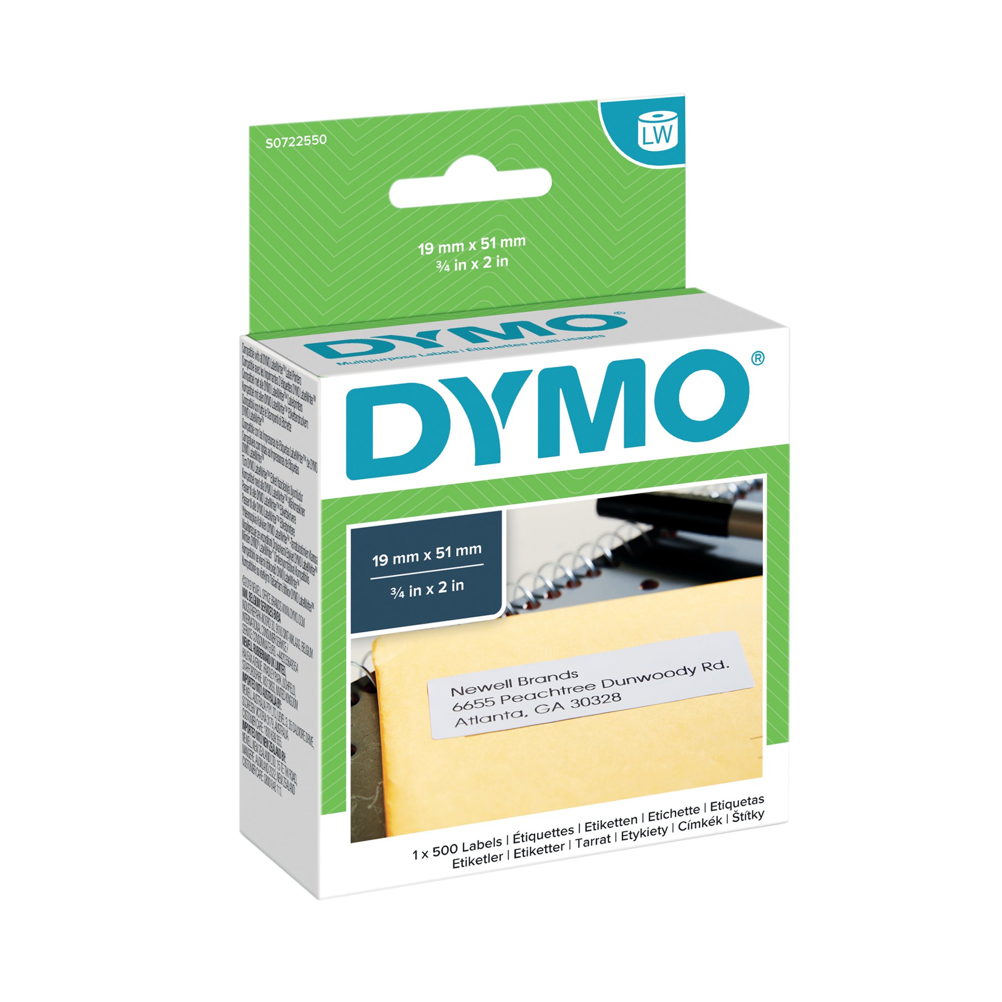 DYMO MPPS LABELS 19X51MM WHT PK500