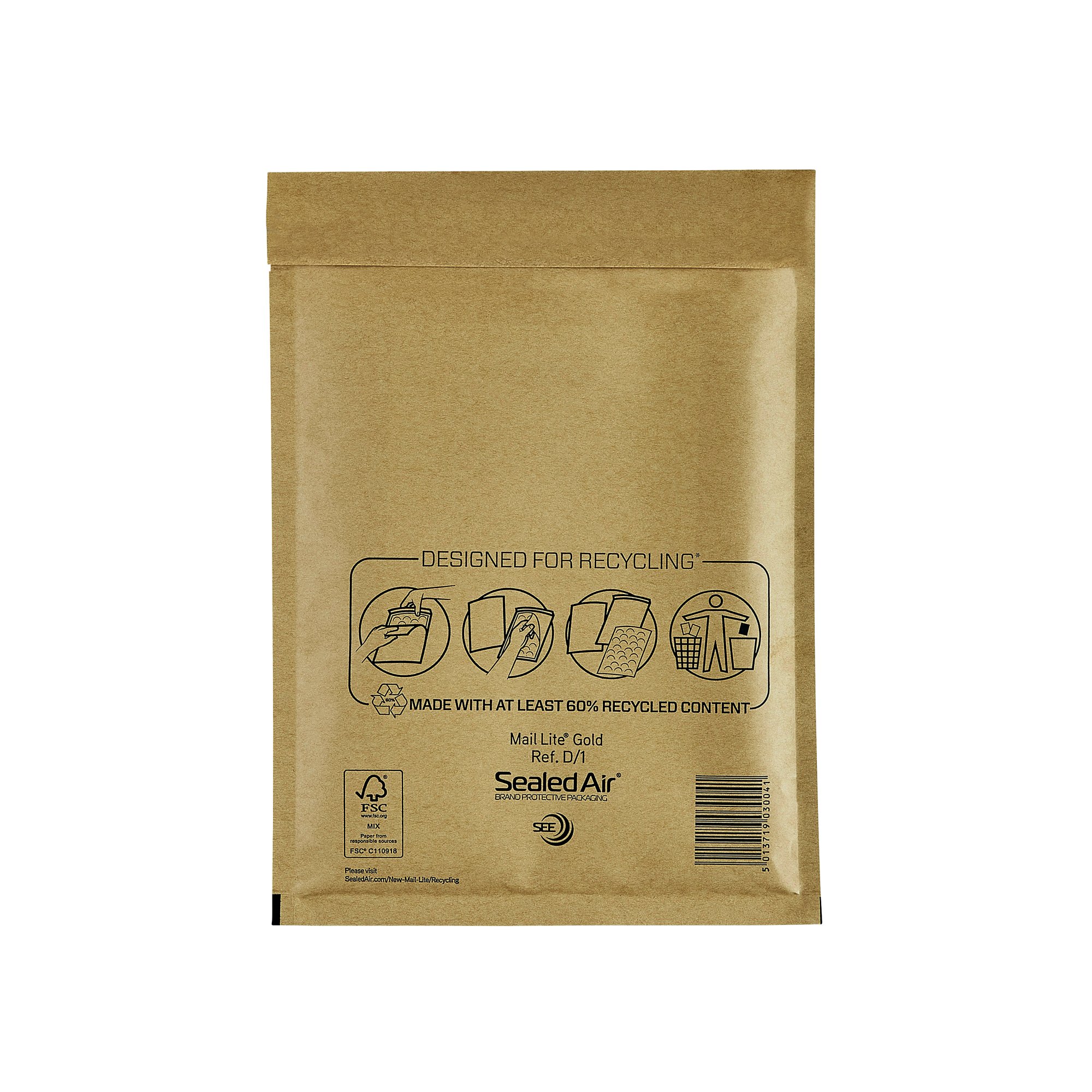 SEALED AIR BUBBLE BAG D1 GOLD PK100