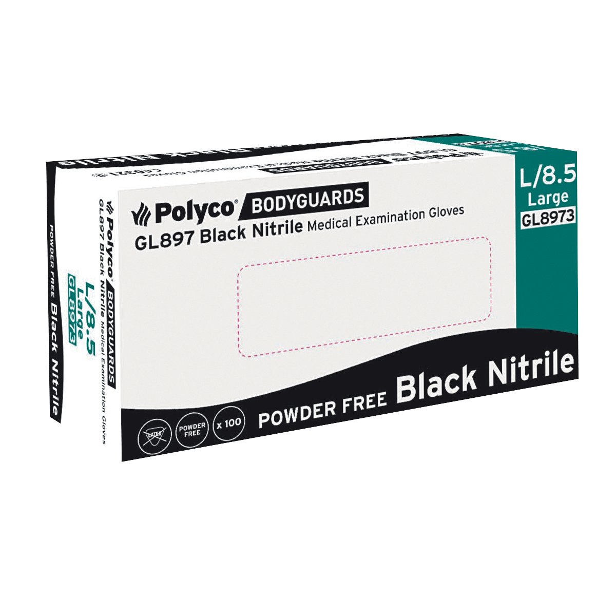 HANDSAFE NITRILE GLOVES L BLK PK100