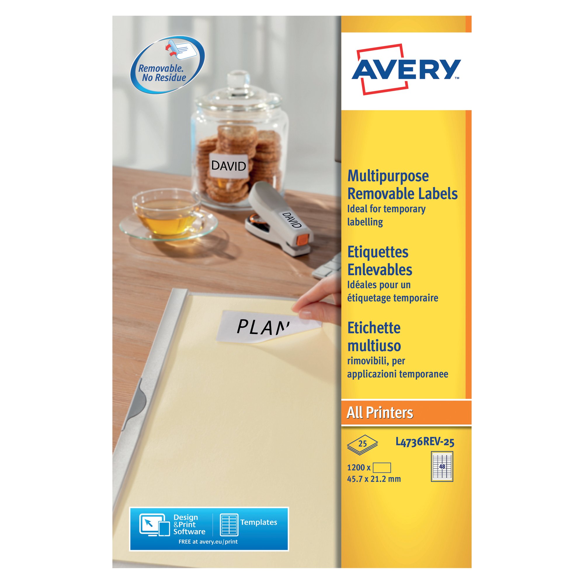 AVERY REMV LSR LBLS WHT 48L/SHT BX25