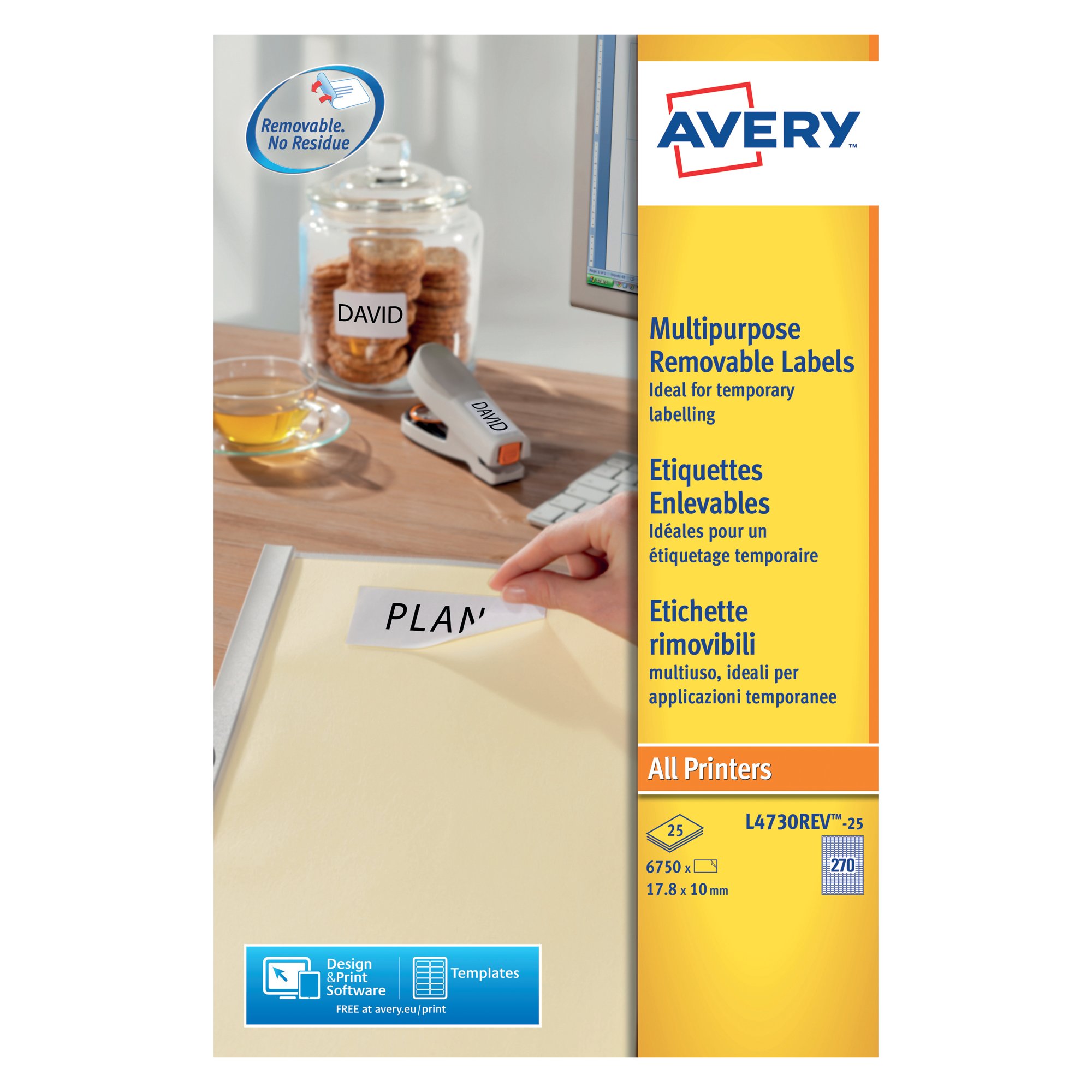 AVERY REMOVABLE LBL 270/SHT 25 SHTS